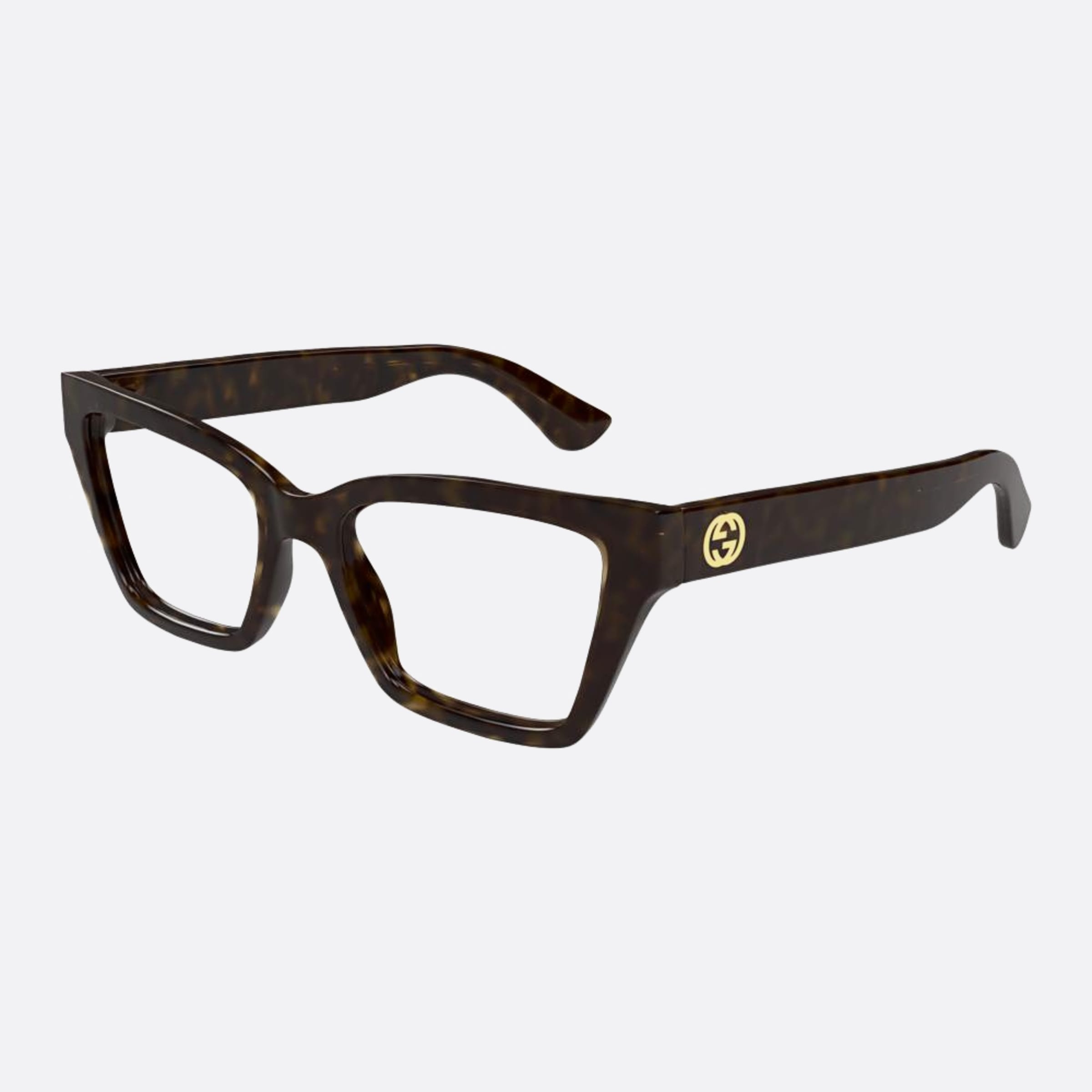 Gucci 53mm Havana Butterfly Woman Eyeglasses - Side View