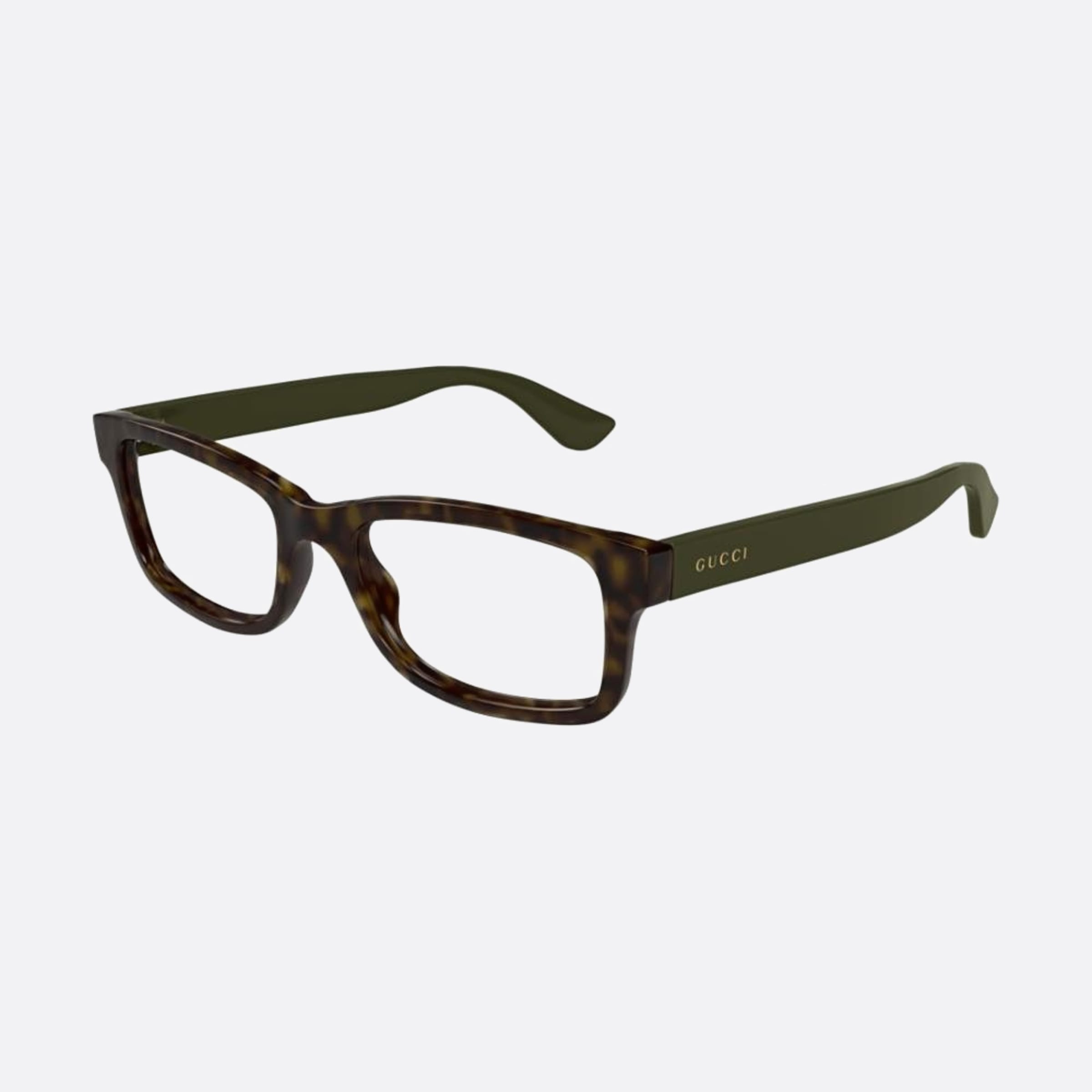 Gucci 54mm Hvgr Havana Squared Man Eyeglasses - Side View