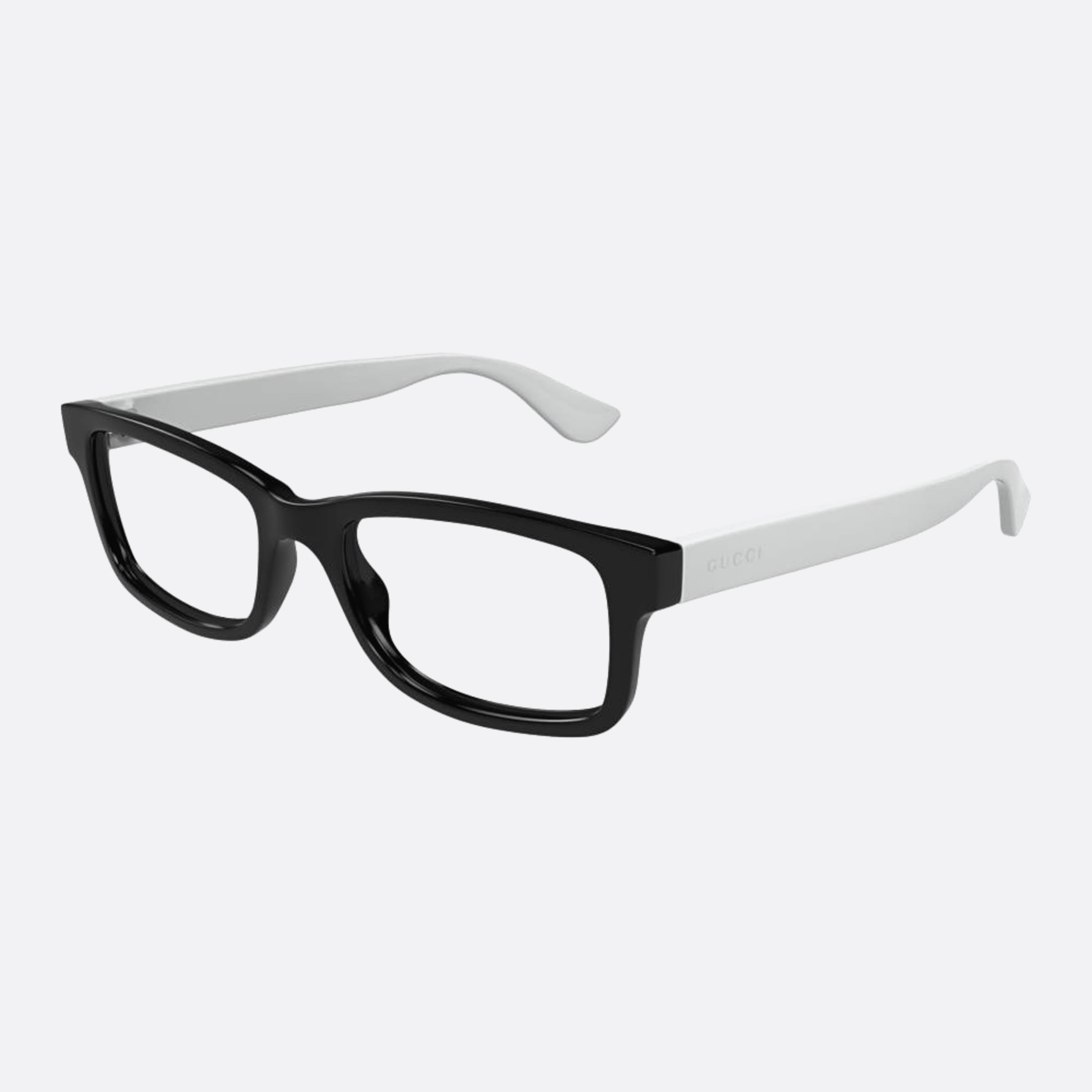 Gucci 54mm Blkwh Black Squared Man Eyeglasses - Side View