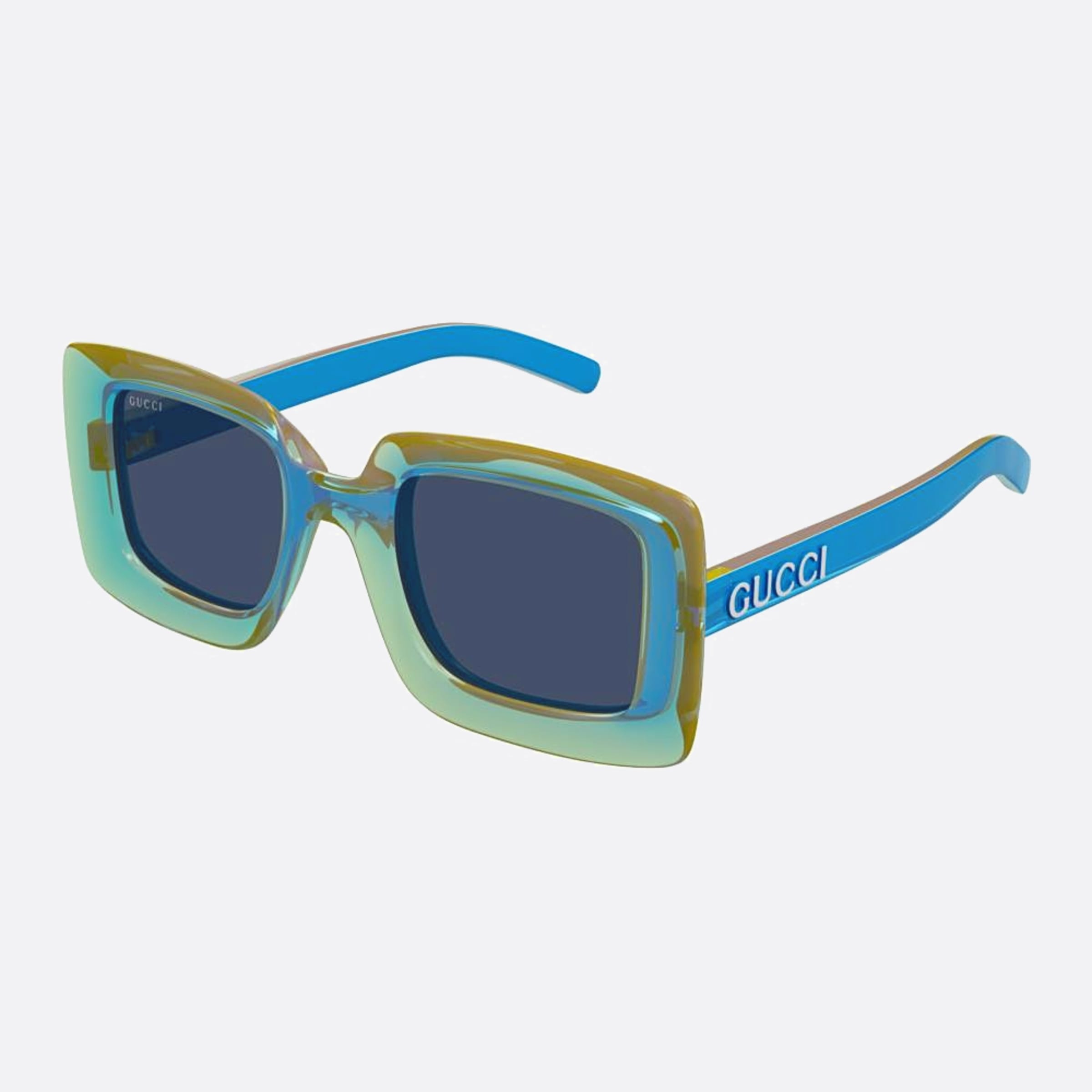 Gucci 51mm Wgbl Blue Oversize Woman Sunglasses - Side View