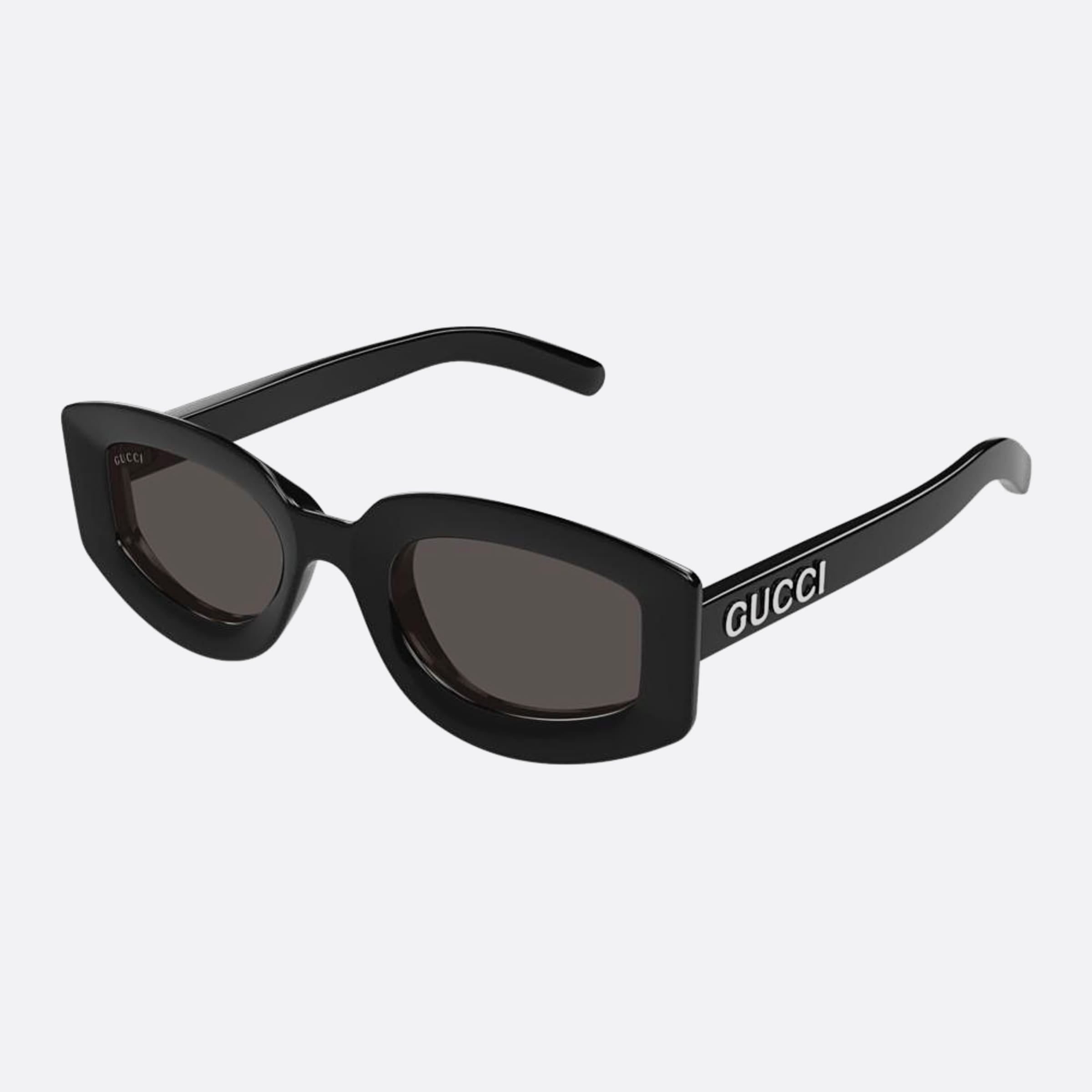 Gucci 51mm Black Oval Woman Sunglasses - Side View
