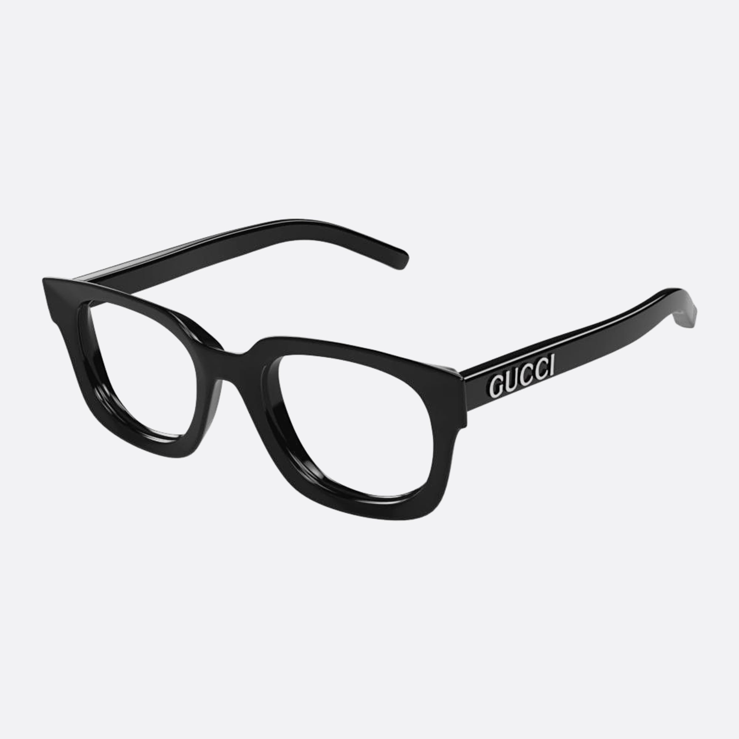 Gucci 50mm Black Squared Woman Eyeglasses - Side View