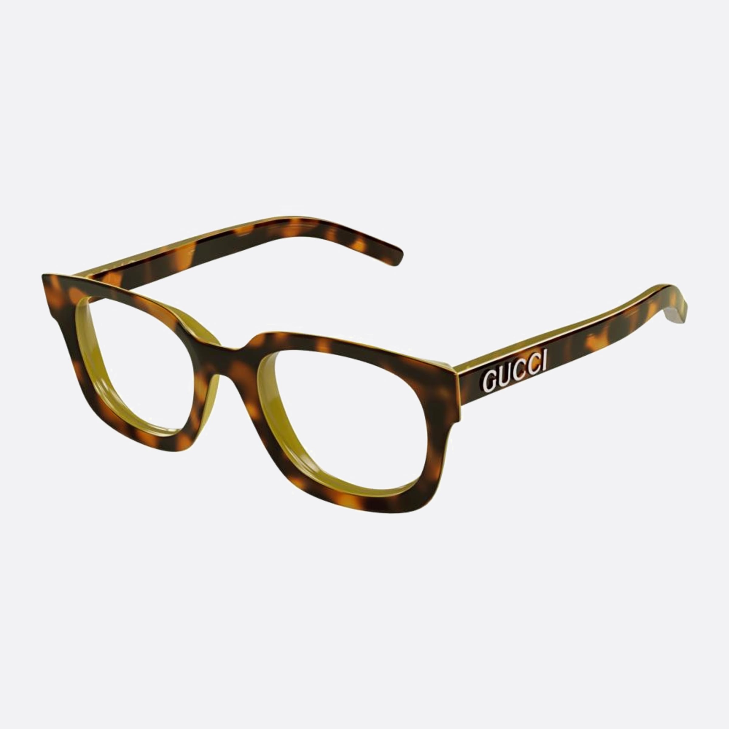 Gucci 50mm Brown Squared Woman Eyeglasses - Side View