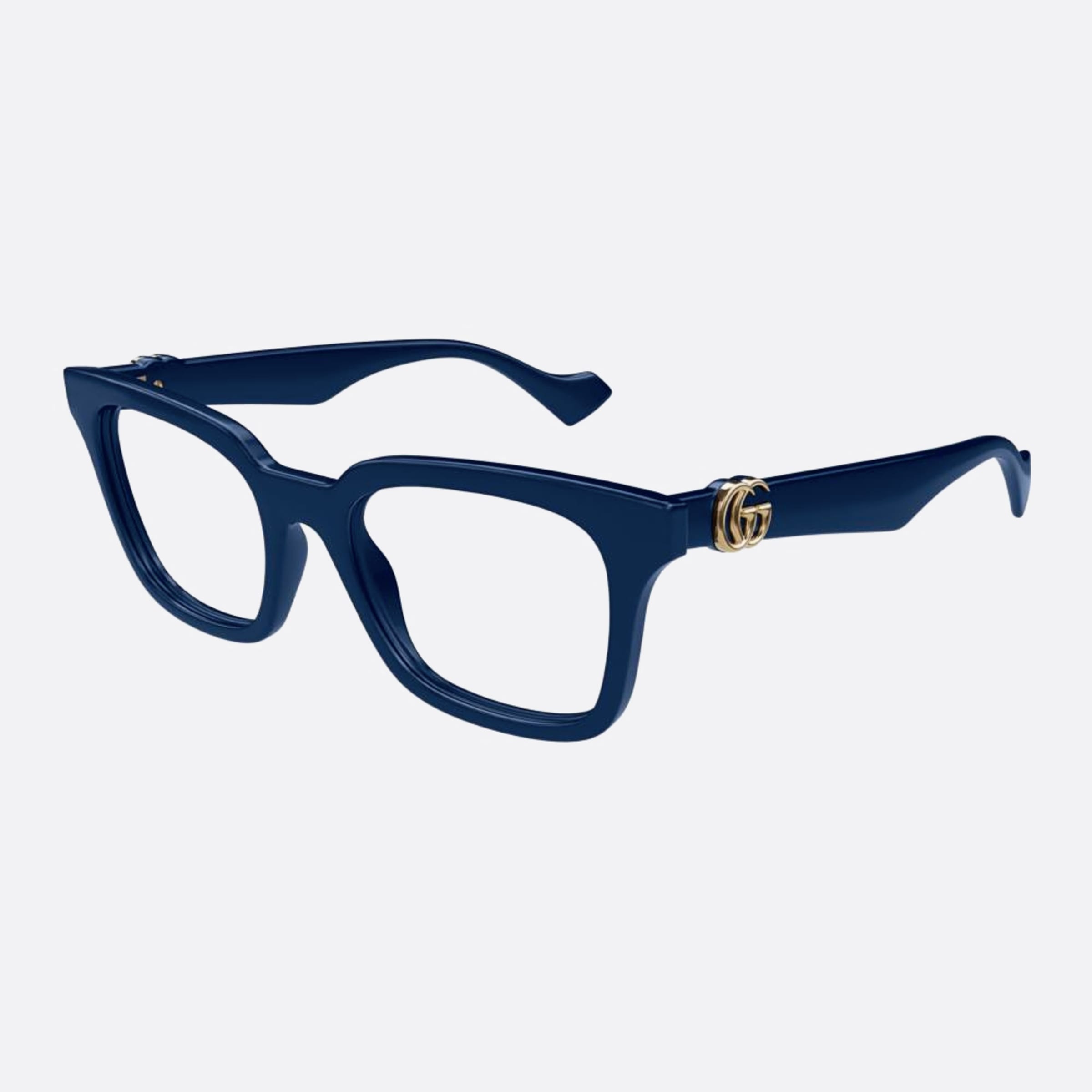 Gucci 51mm Blue Squared Woman Eyeglasses - Side View