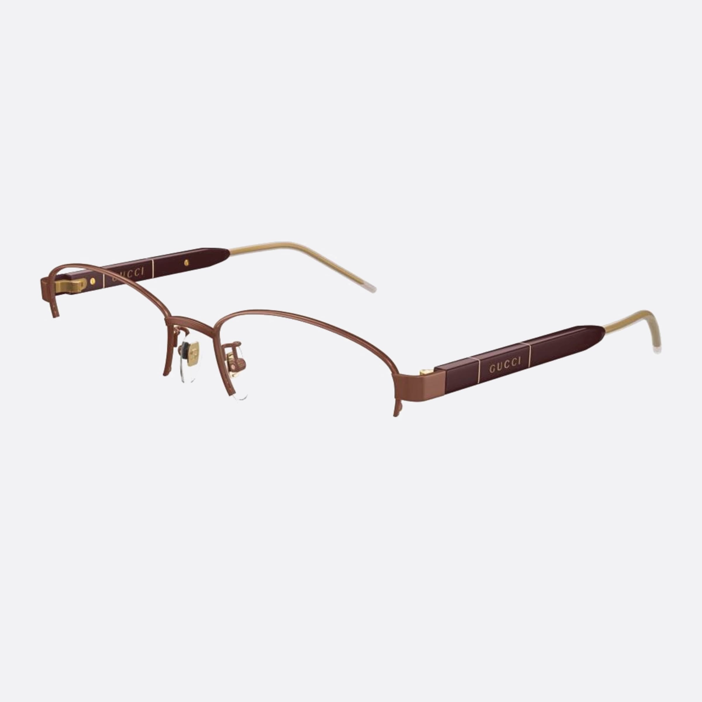 Gucci 53mm Gg1742oj Bur Brown Squared Women Eyeglasses - Side View