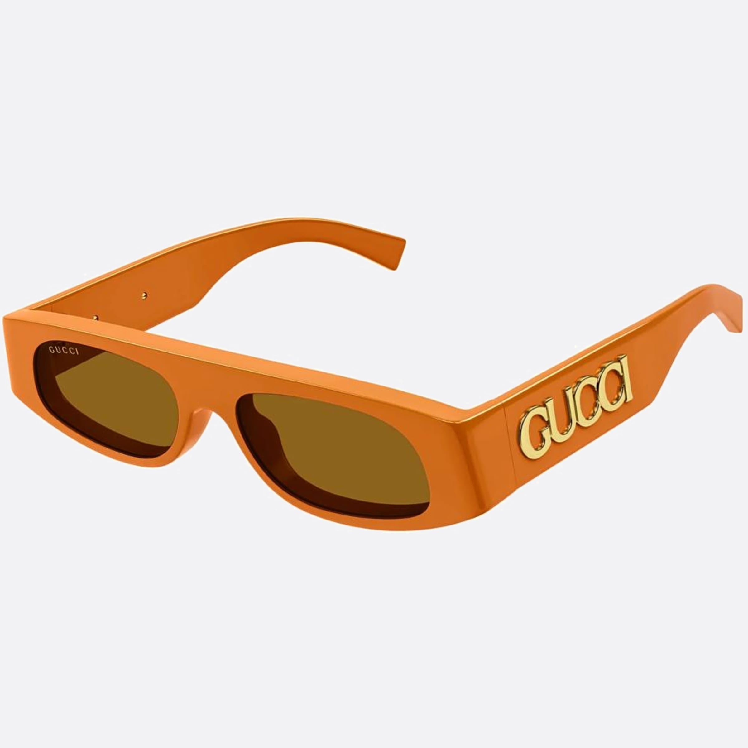 Gucci 51mm Orange Geometric Woman Sunglasses - Side View