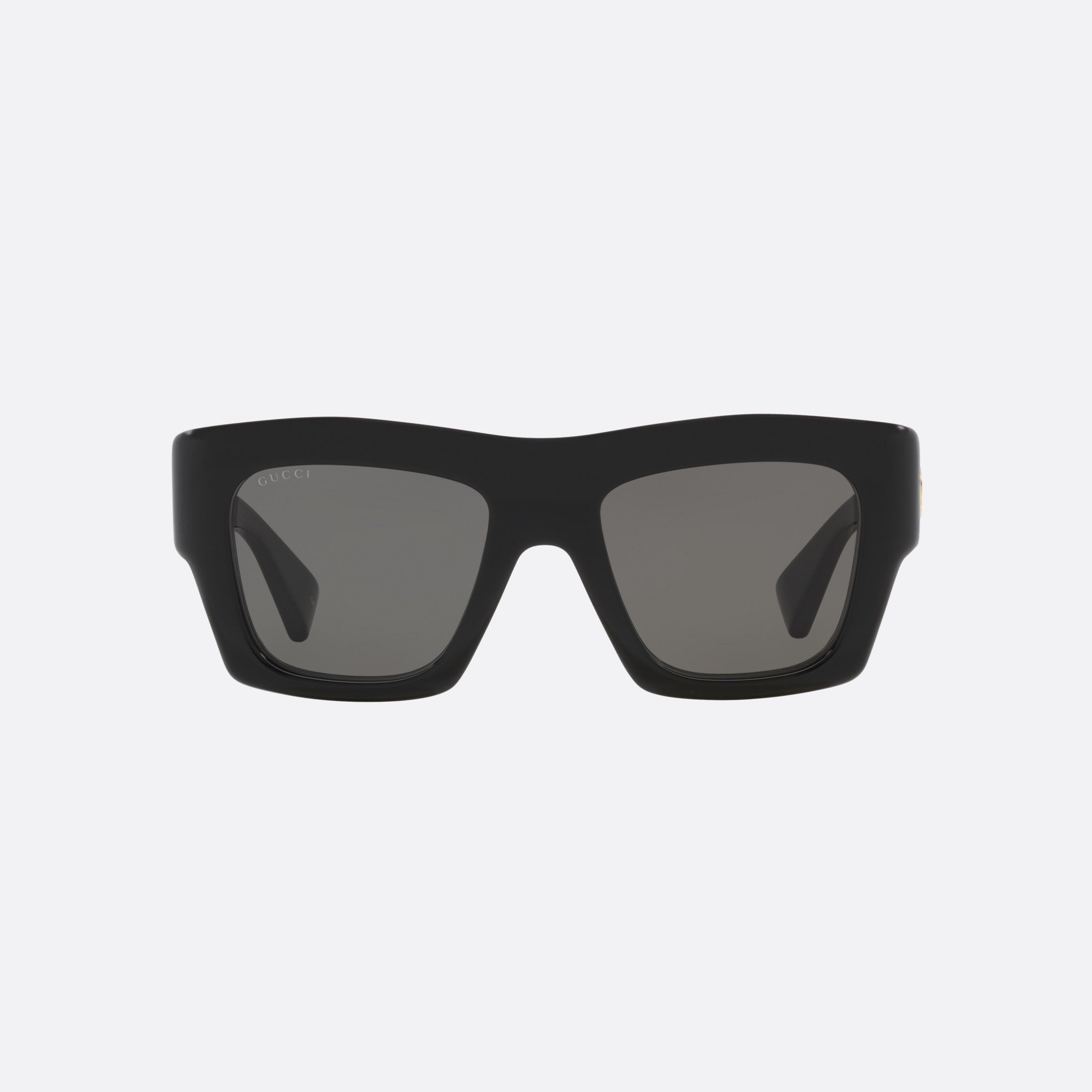 Gucci 52mm Black Rectangle Woman Sunglasses - Side View