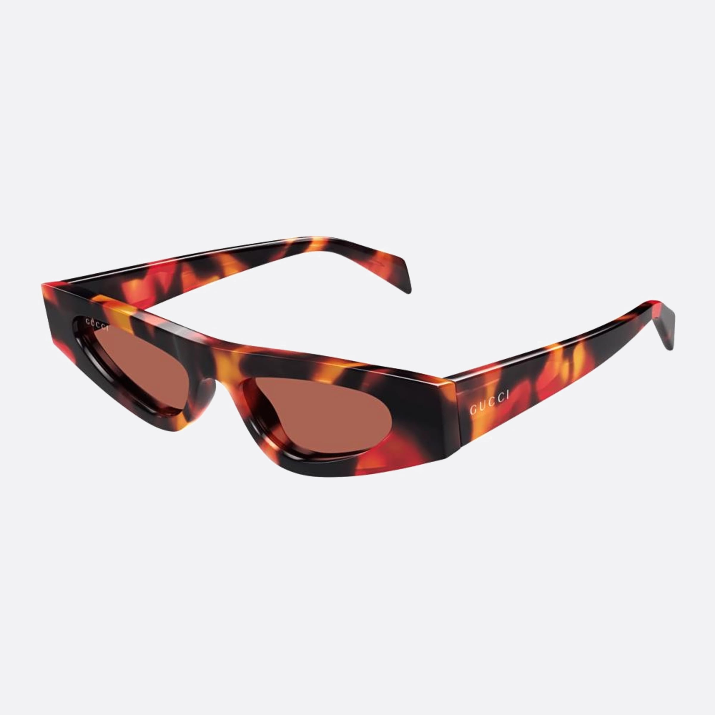 Gucci 51mm Rhr Havana Cat Eye Woman Sunglasses - Side View