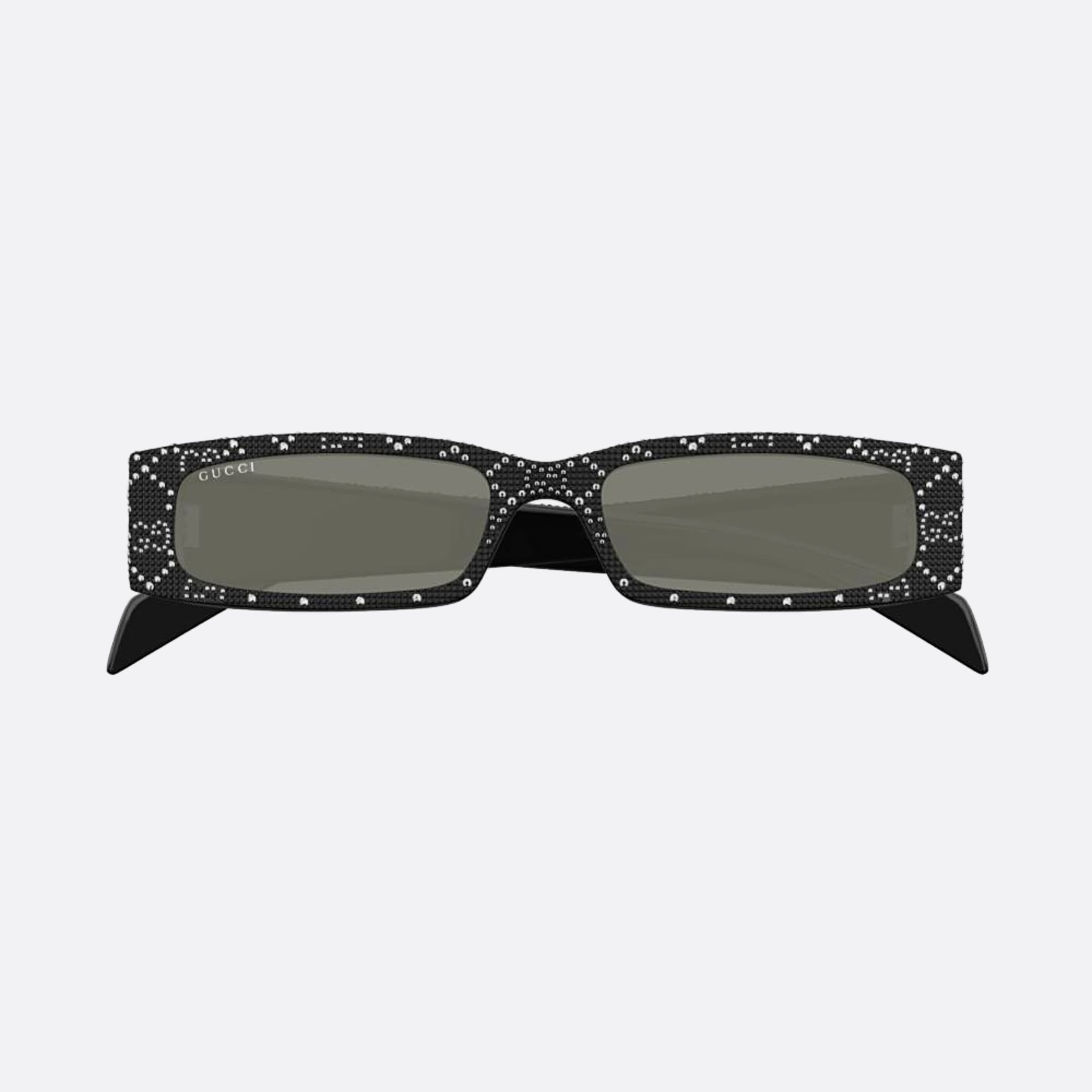 Gucci 56mm Black Rectangle Man Sunglasses - Main View