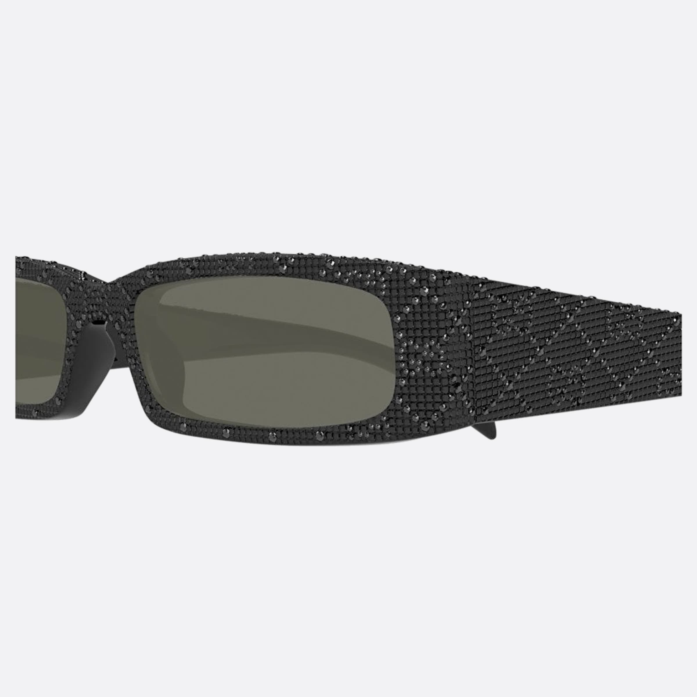 Gucci 56mm Black Rectangle Man Sunglasses - Detail View