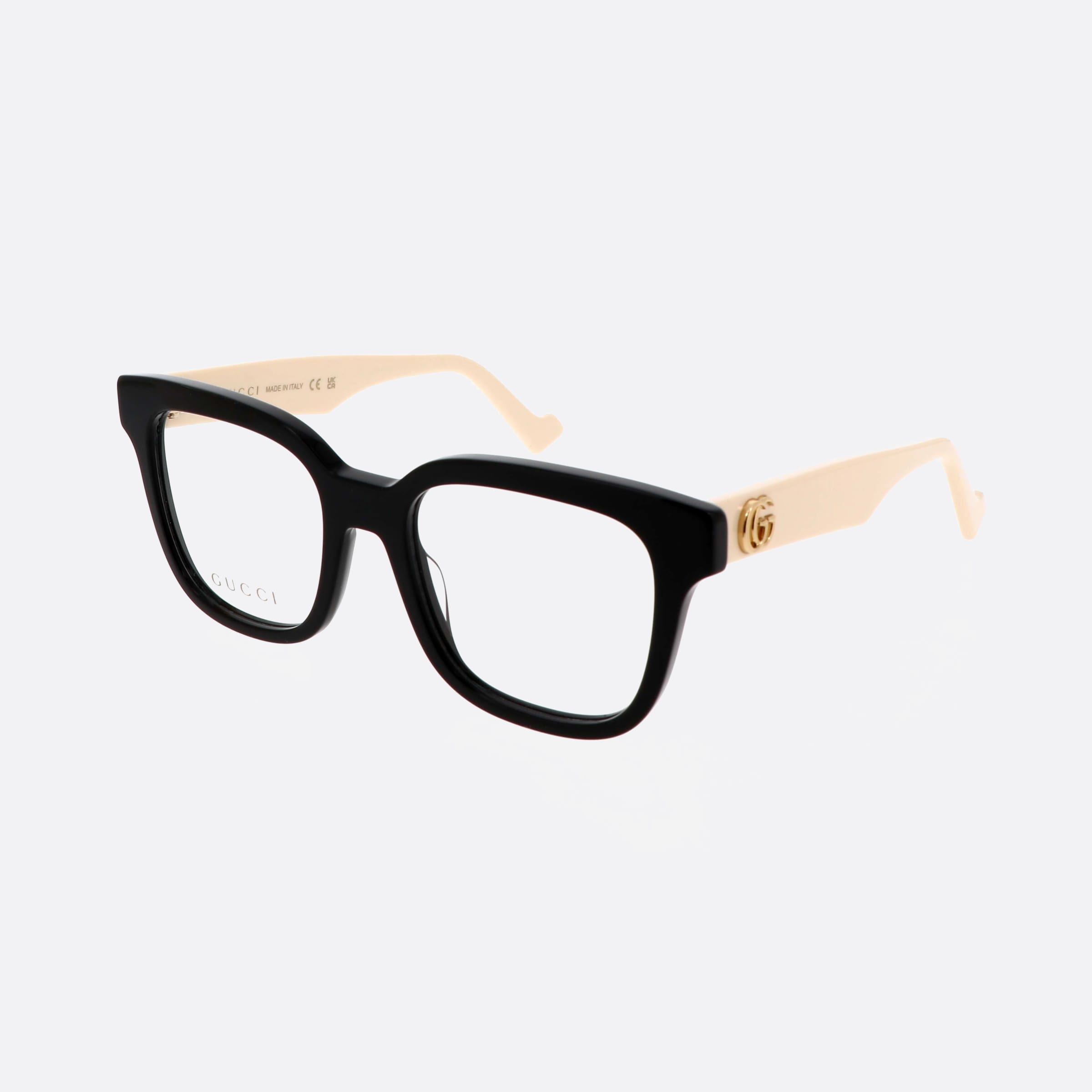 Gucci 49mm Gucci Logo Black Geometric Woman Eyeglasses - Main View