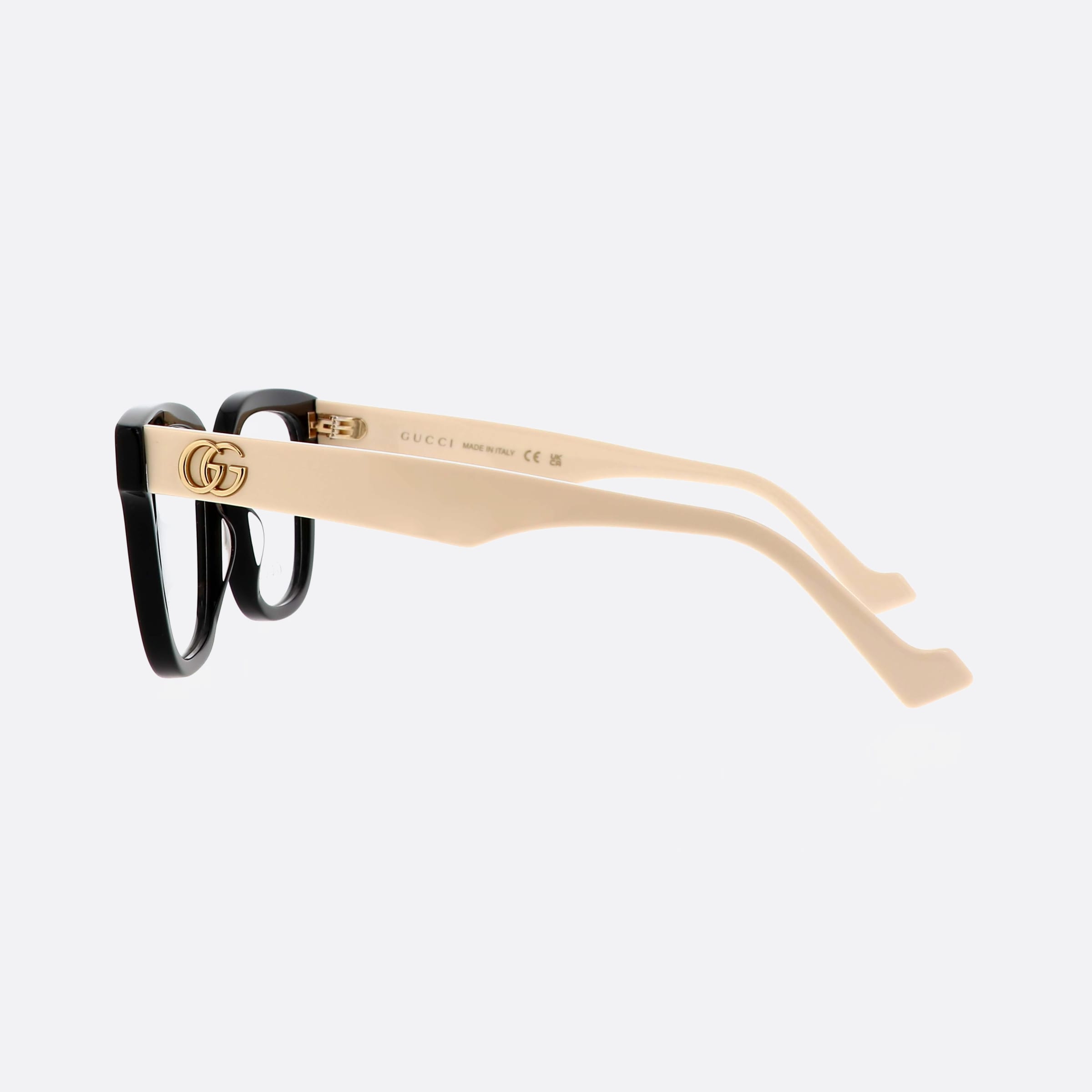 Gucci 49mm Gucci Logo Black Geometric Woman Eyeglasses - Detail View