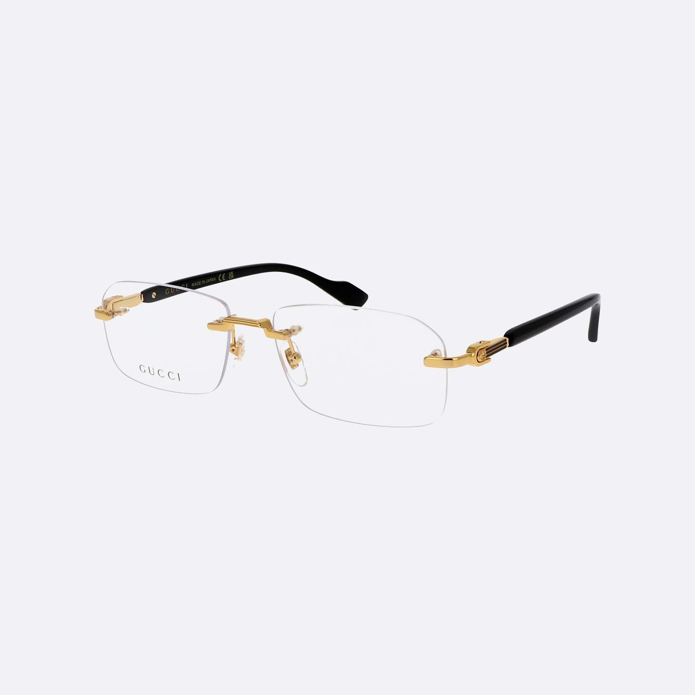 Gucci 56mm Gucci Logo Gold Rectangle Man Eyeglasses - Main View