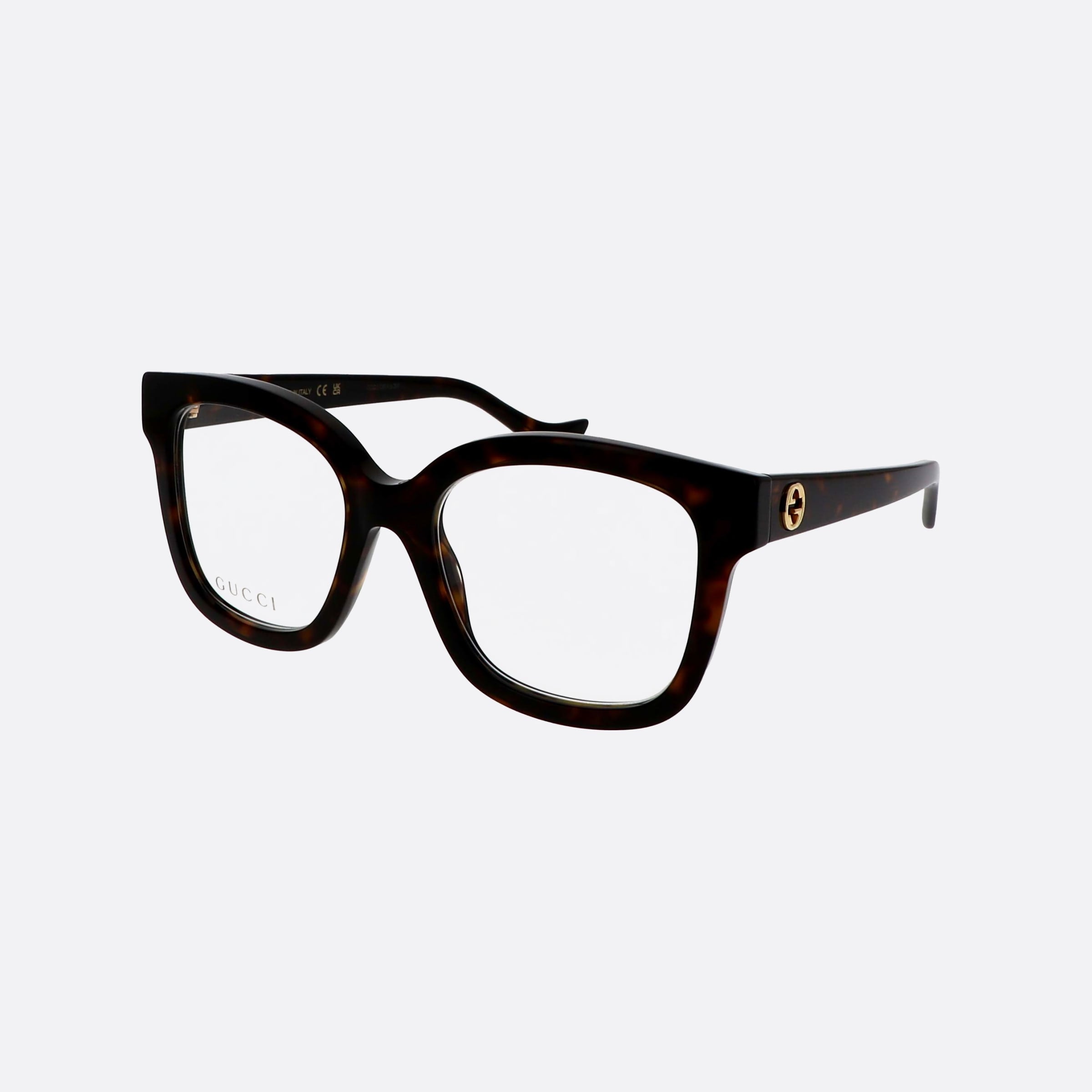 Gucci 53mm Gucci Logo Havana Geometric Woman Eyeglasses - Main View