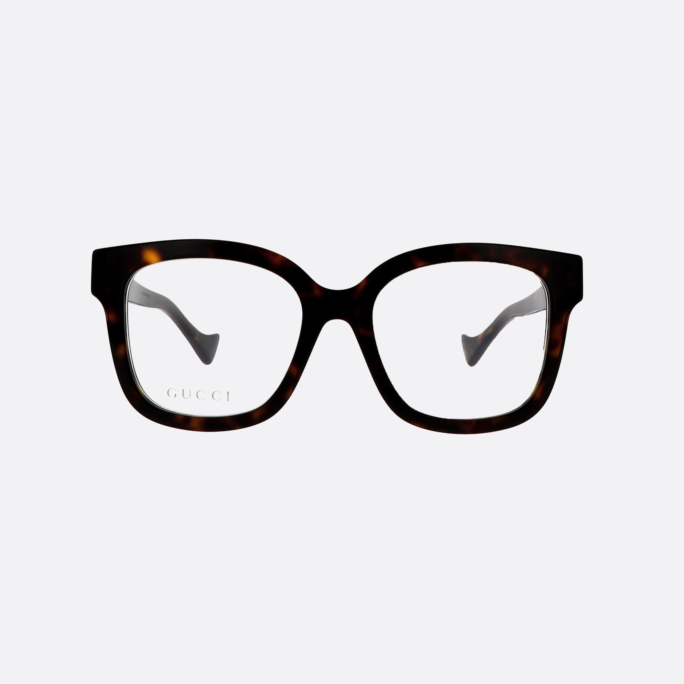 Gucci 53mm Gucci Logo Havana Geometric Woman Eyeglasses - Side View