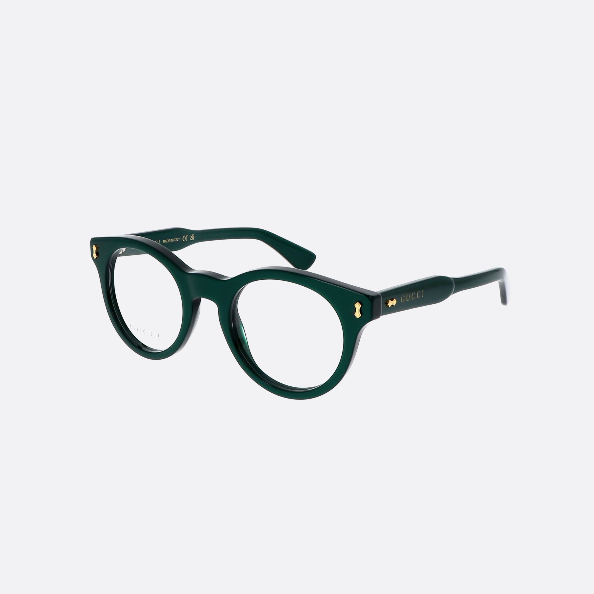 Gucci 48mm Gucci Logo Gg12660 Deb Green Round Man Eyeglasses - Main View
