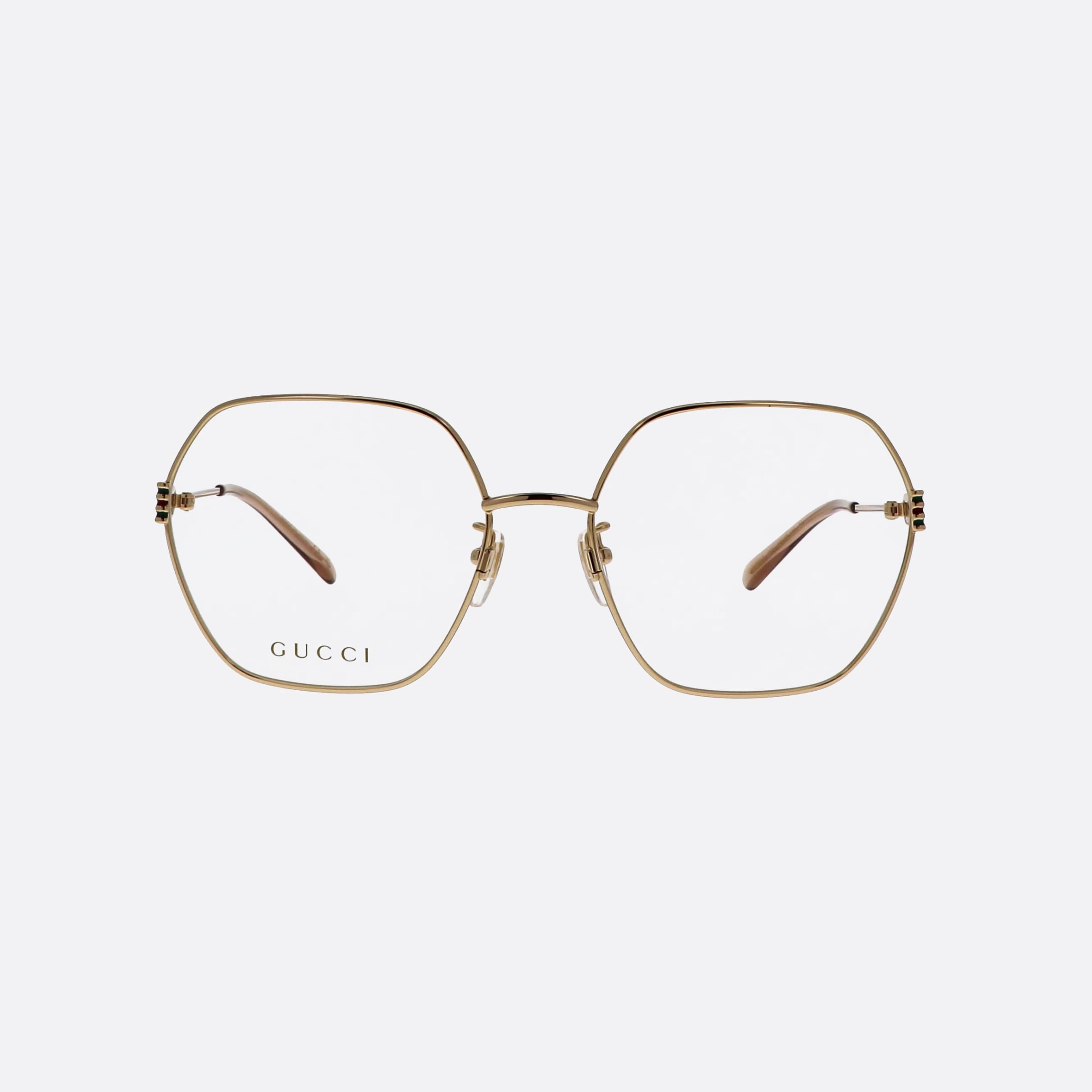 Gucci 59mm Gucci Logo Gold Oversize Woman Eyeglasses - Side View