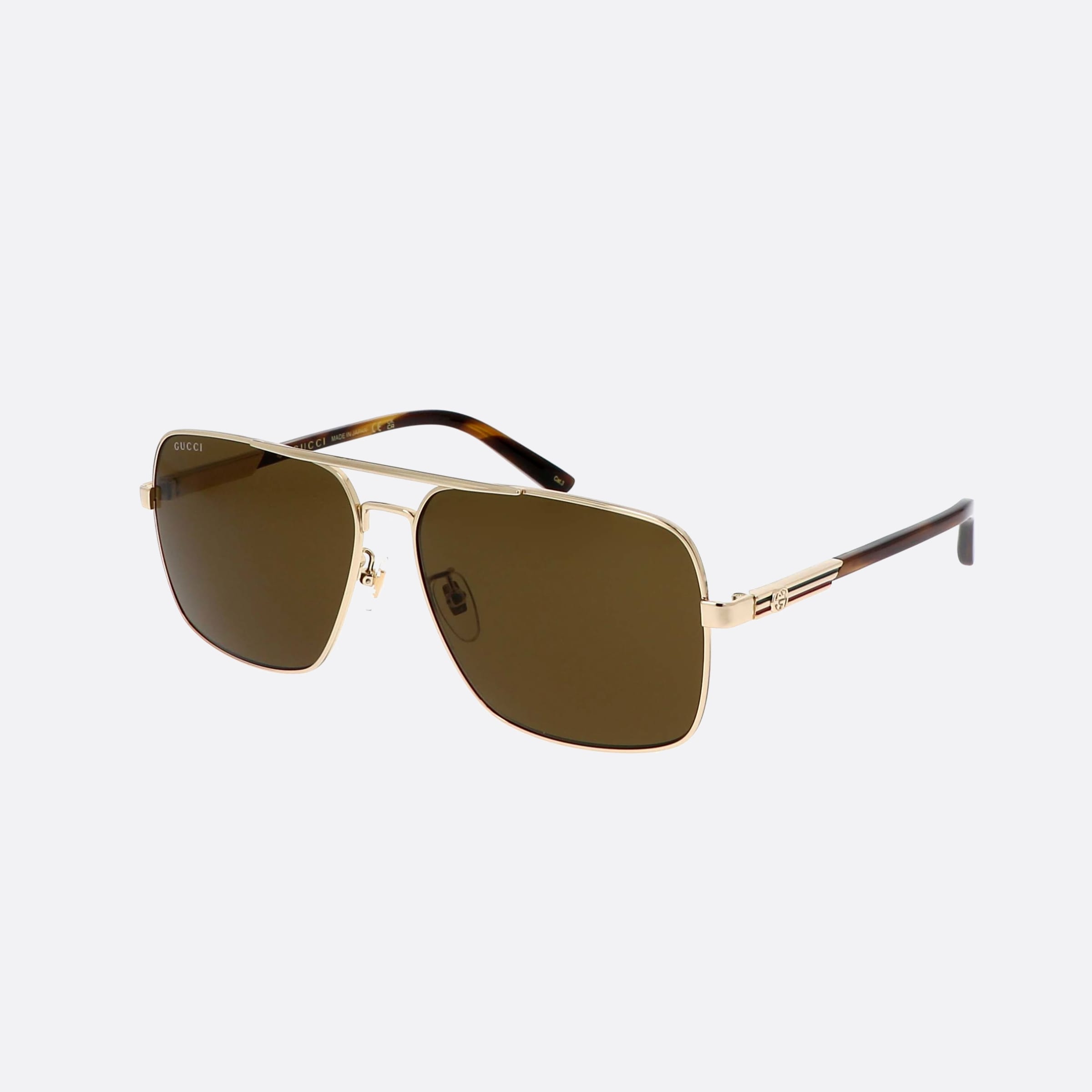 Gucci 62mm Gucci Logo Ase Gold Geometric Man Sunglasses - Main View