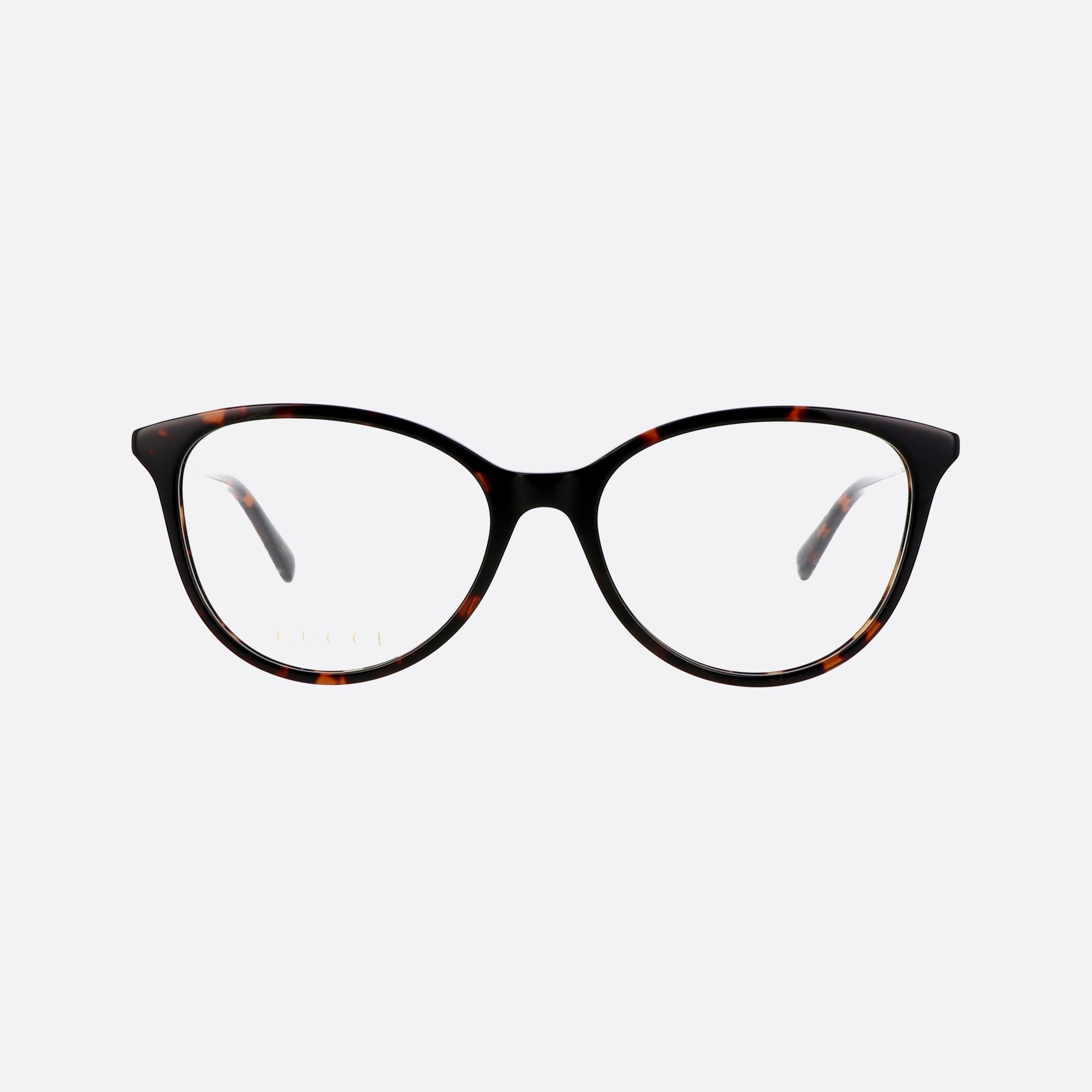 Gucci 54mm Gucci Logo Havana Cat Eye Woman Eyeglasses - Side View