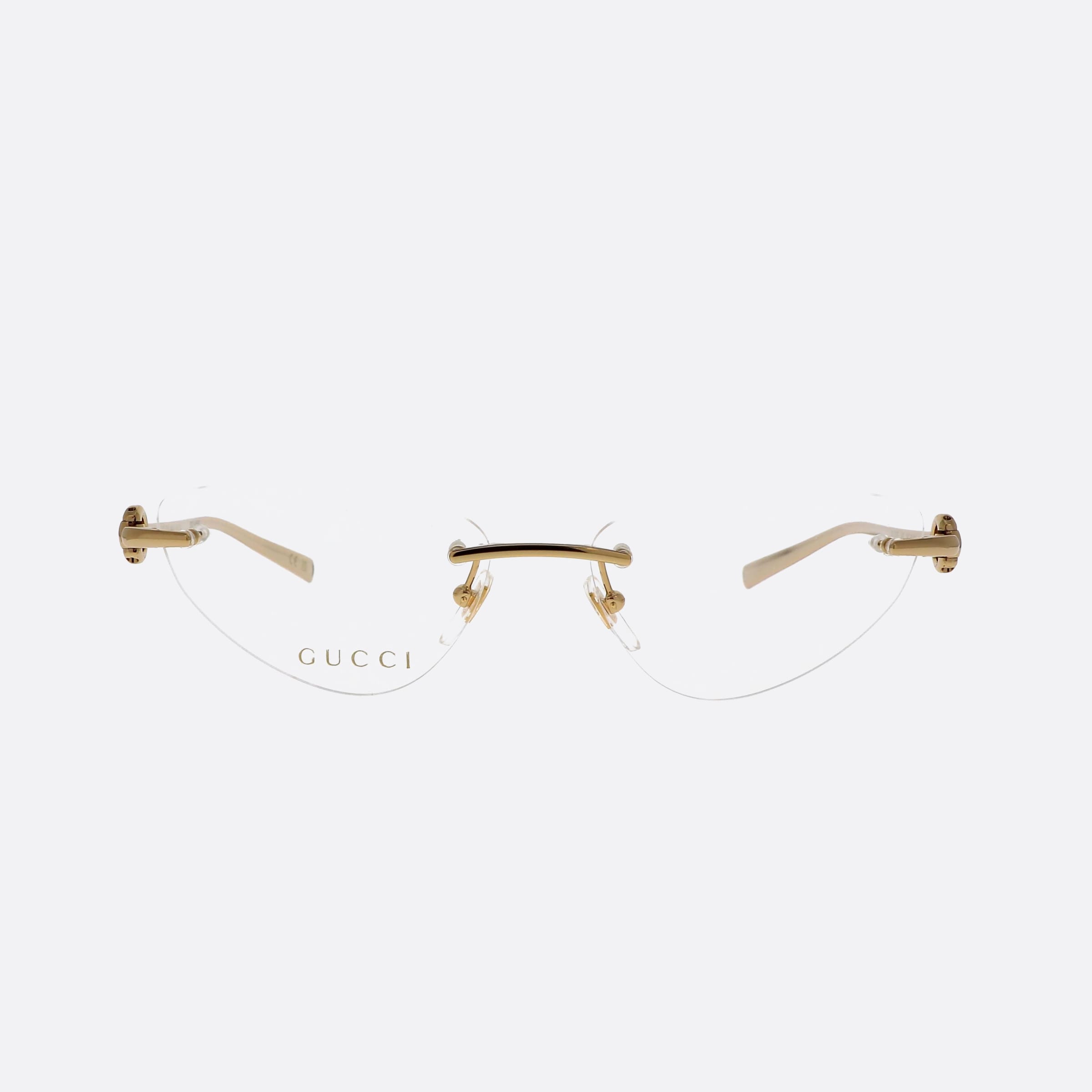 Gucci 54mm Horsebit Gld Gold Cat Eye Woman Eyeglasses - Side View