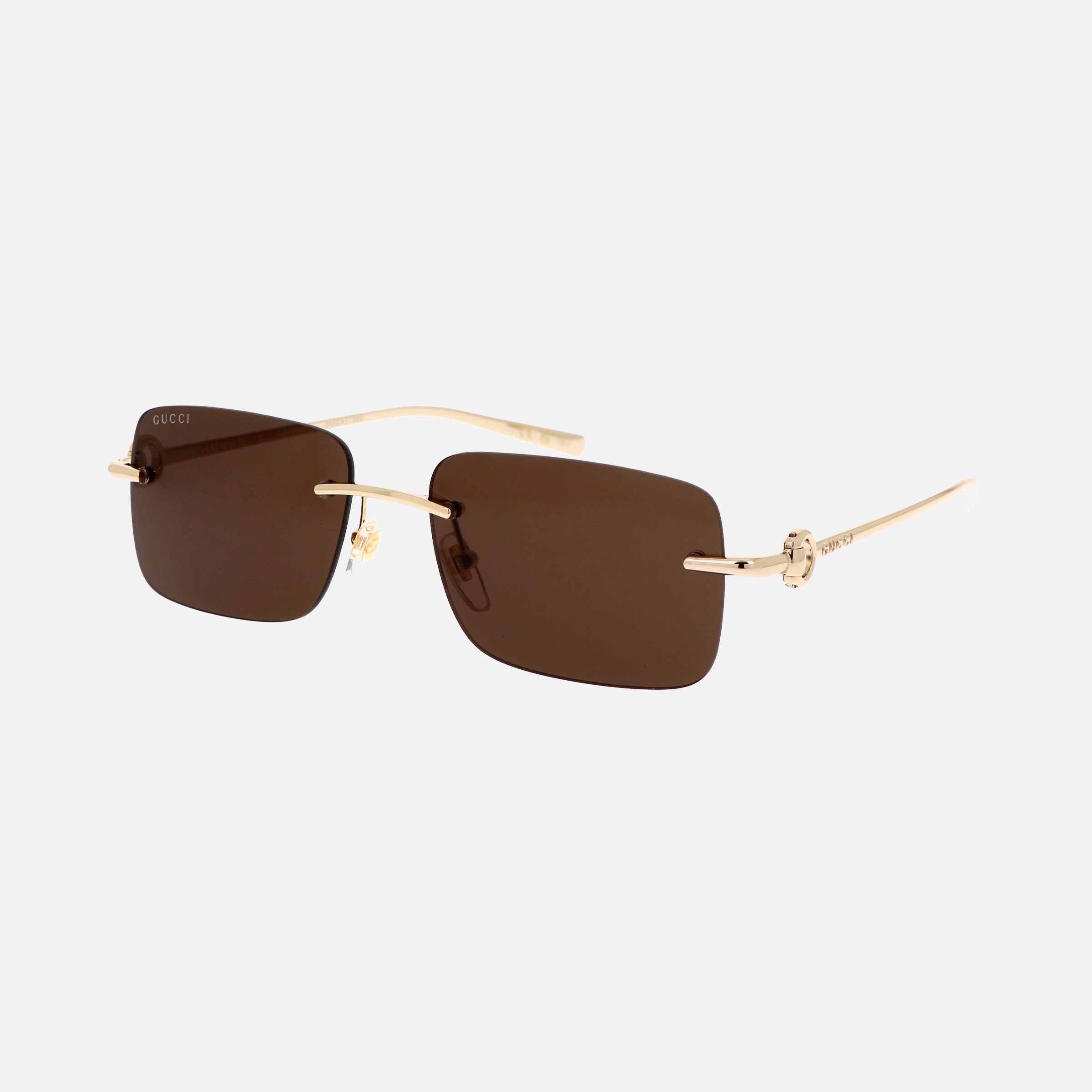 Gucci 55mm Horsebit Gdbr Gold Rectangle Man Sunglasses - Main View