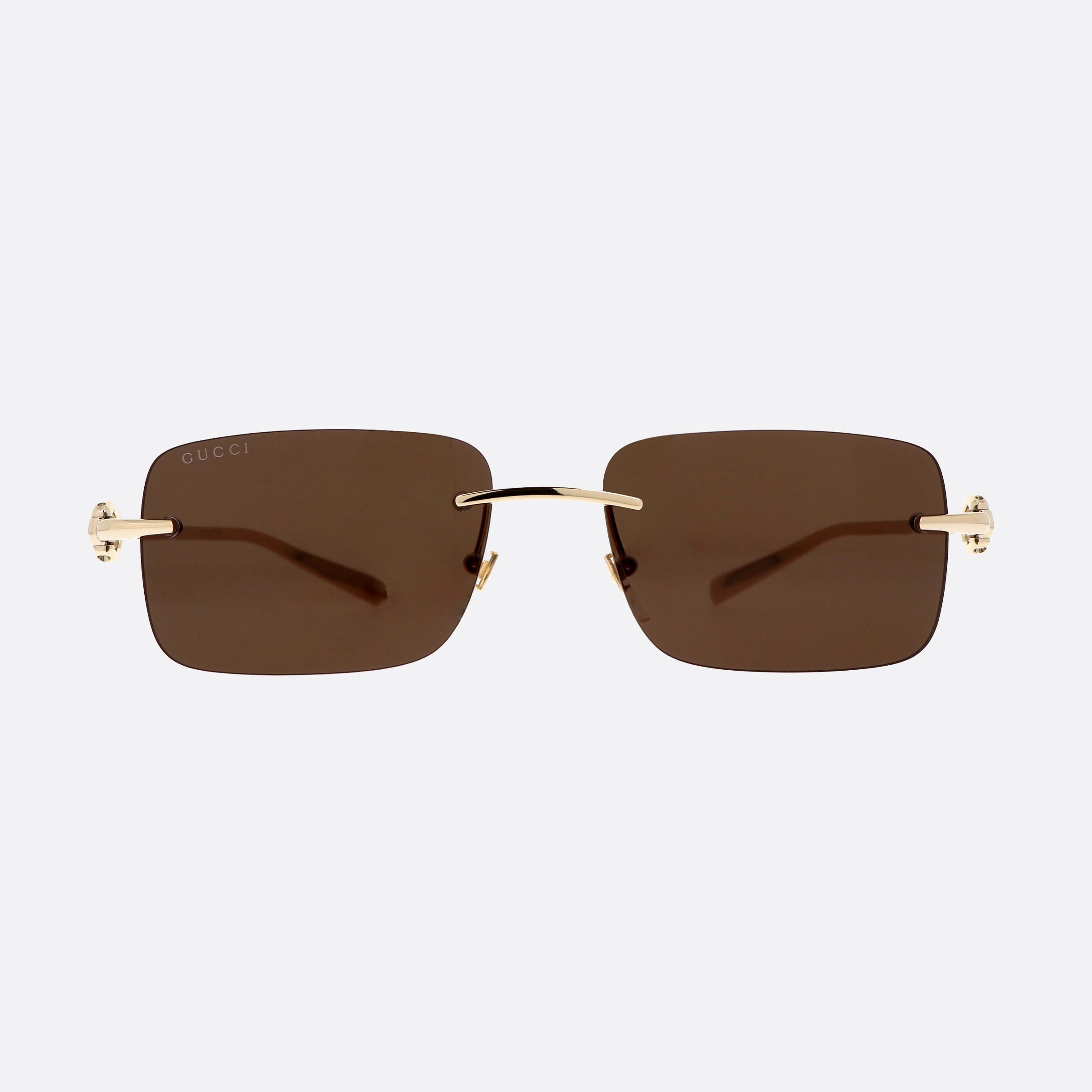 Gucci 55mm Horsebit Gdbr Gold Rectangle Man Sunglasses - Side View