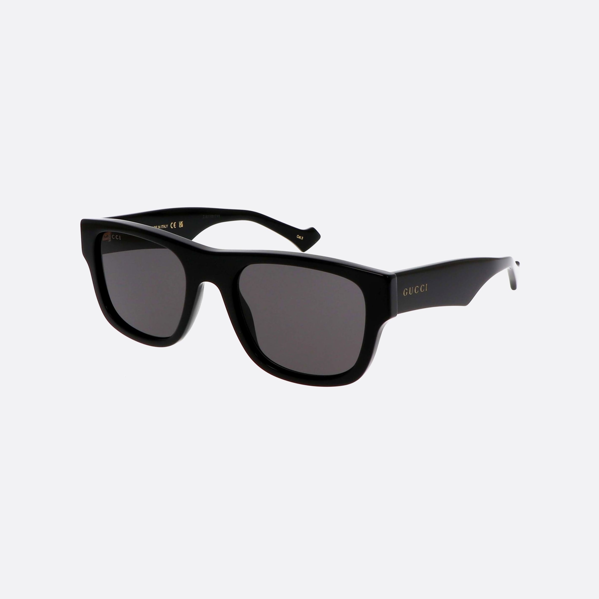 Gucci 53mm Lettering Black Squared Man Sunglasses - Main View