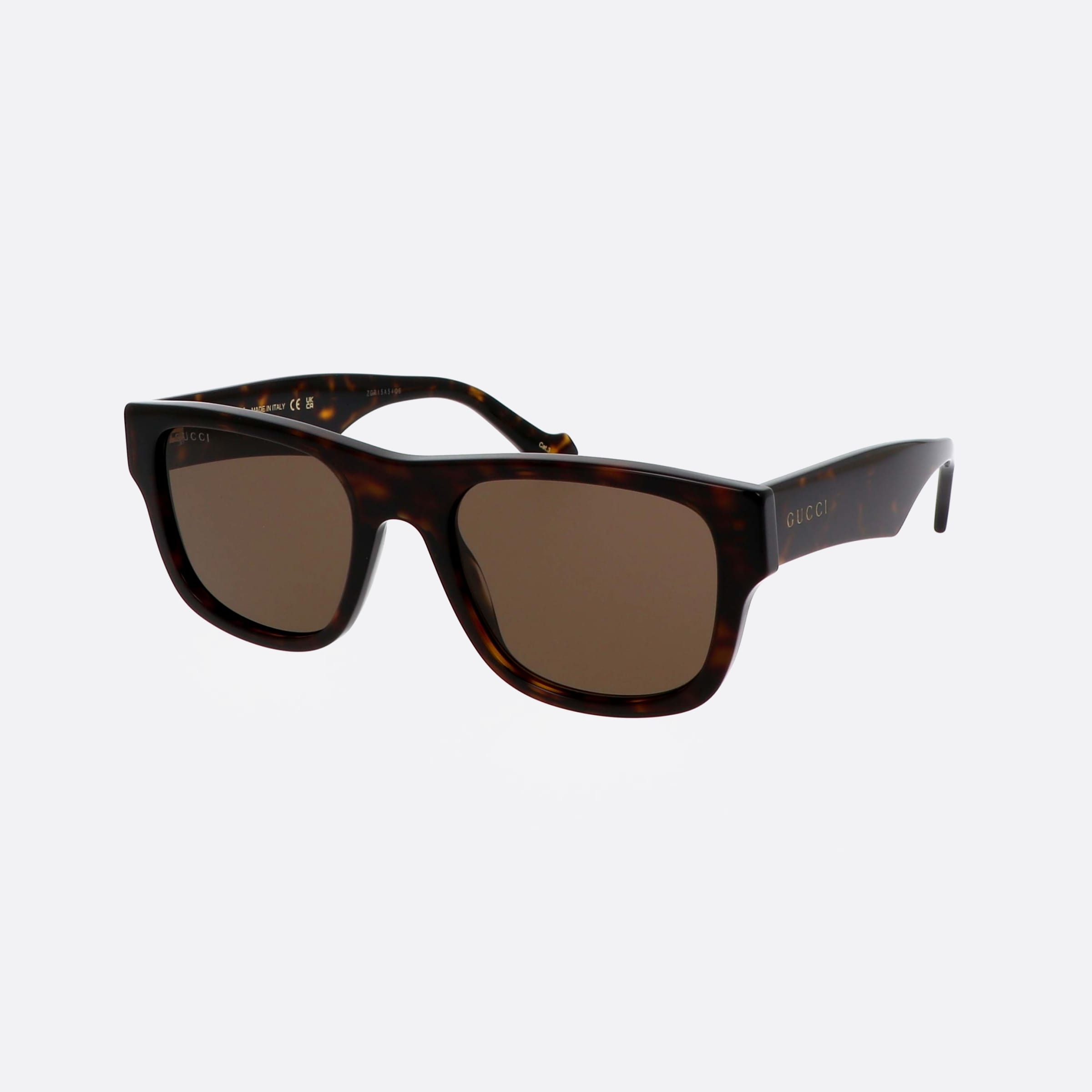 Gucci 53mm Lettering Havana Squared Man Sunglasses - Main View