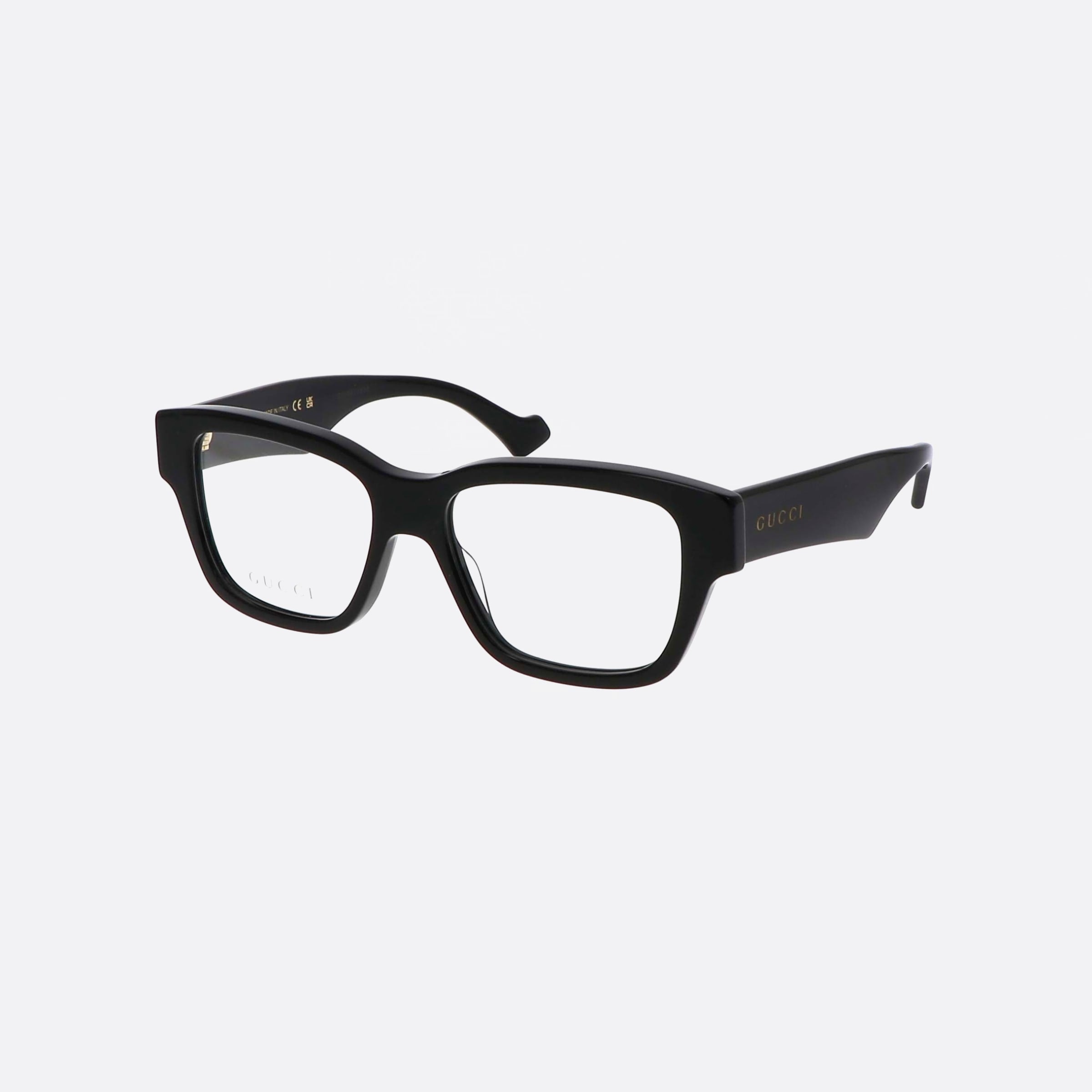 Gucci 52mm Lettering Black Square Men Eyeglasses - Main View