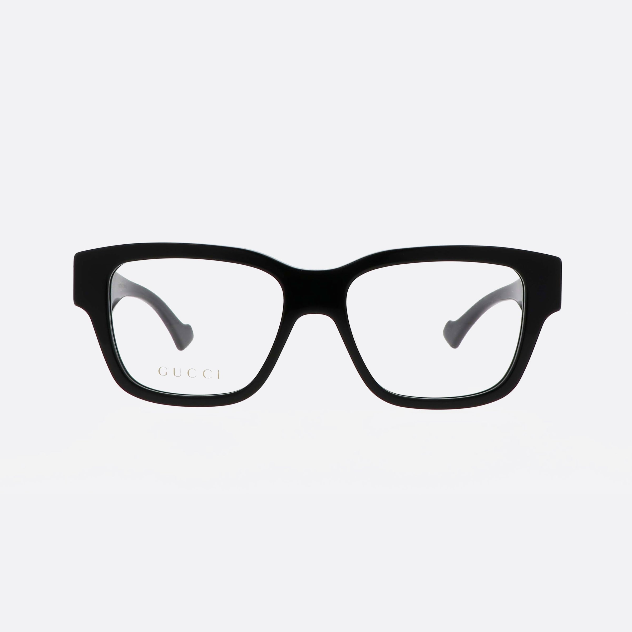Gucci 52mm Lettering Black Square Men Eyeglasses - Side View