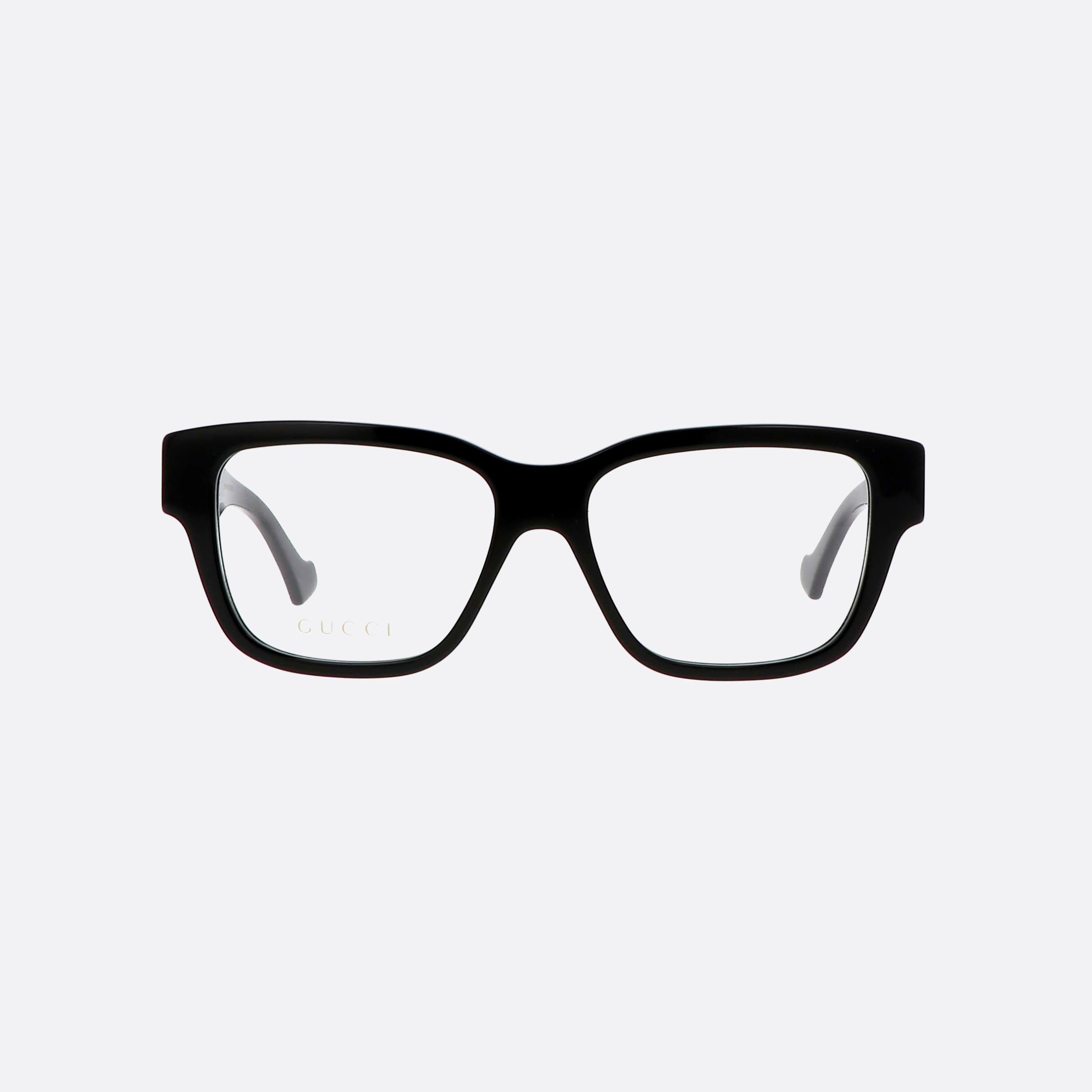 Gucci 55mm Lettering Black Square Man Eyeglasses - Side View