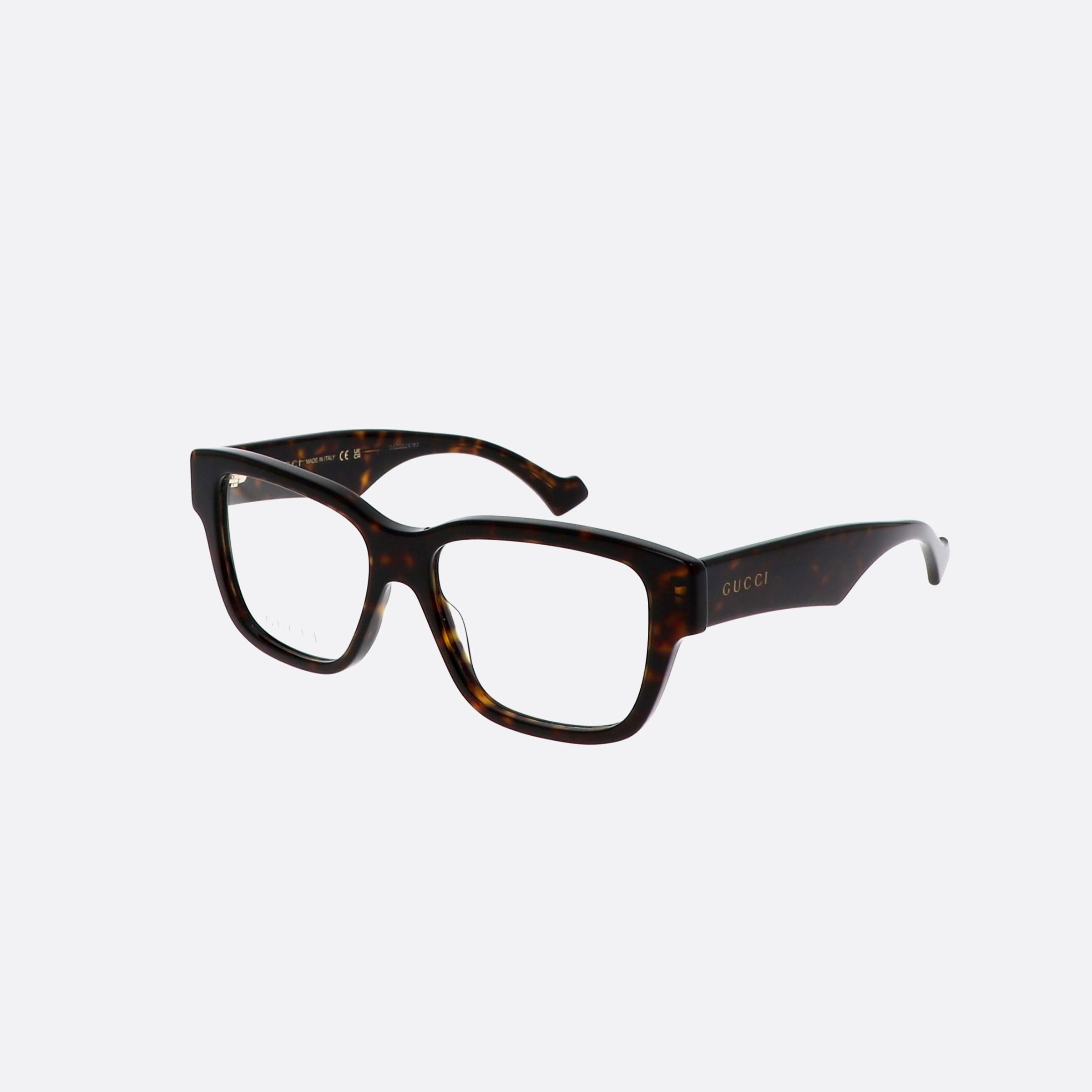 Gucci 55mm Lettering Tortoise Square Man Eyeglasses - Main View