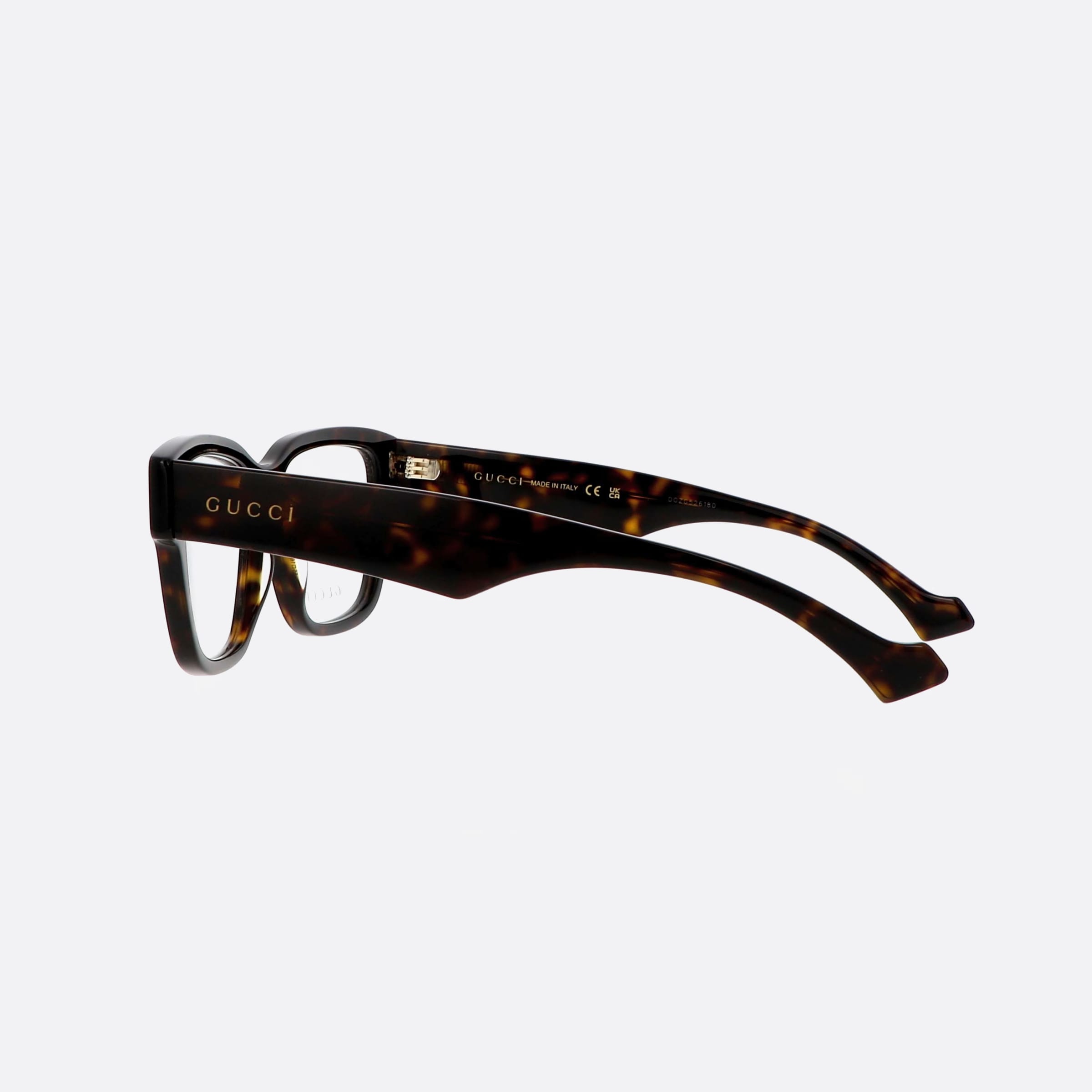 Gucci 55mm Lettering Tortoise Square Man Eyeglasses - Detail View