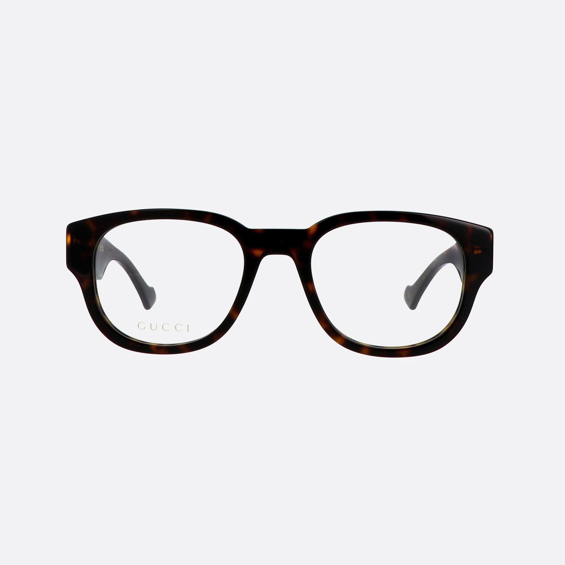 Gucci 54mm Lettering Tortoise Pantos Men Eyeglasses - Side View