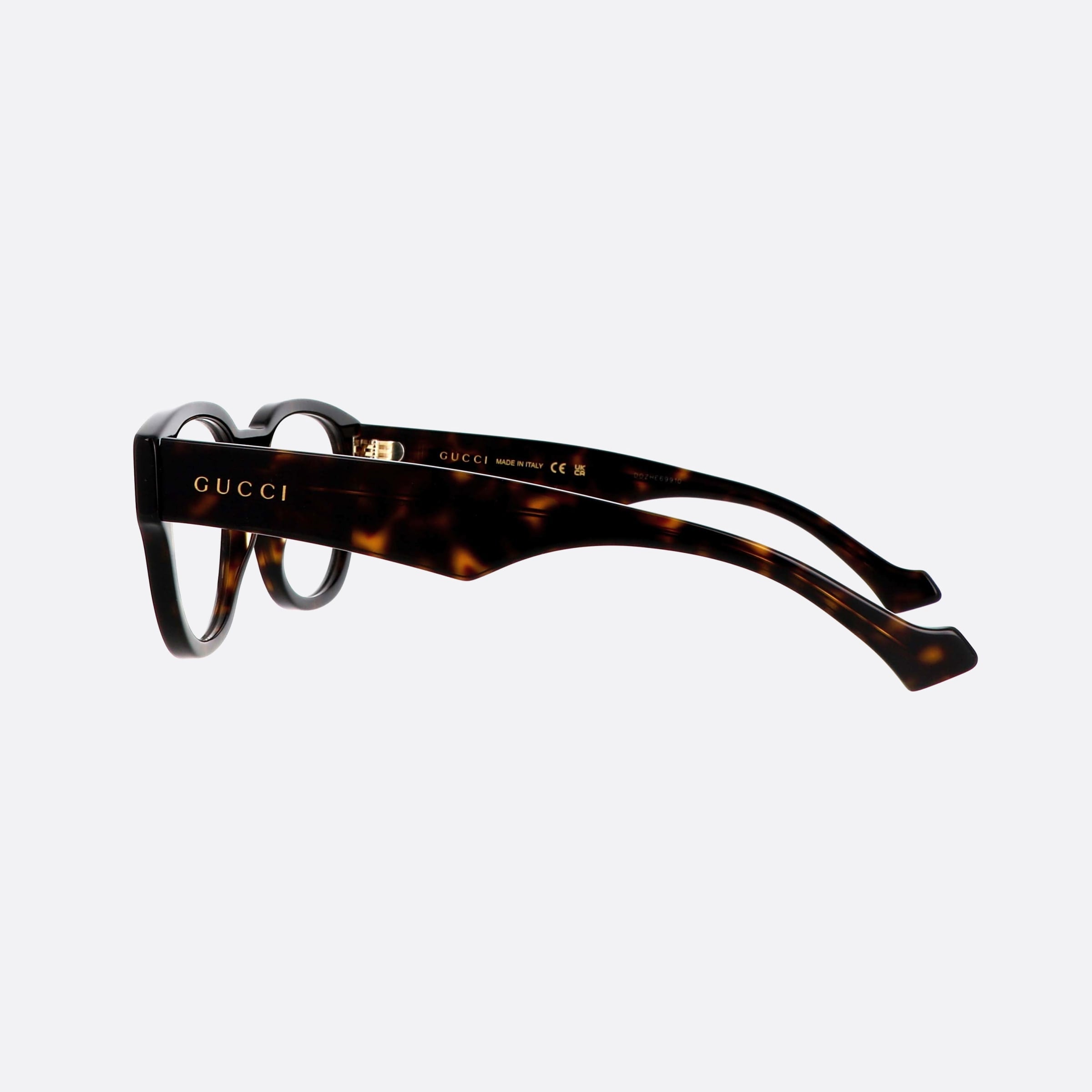Gucci 54mm Lettering Tortoise Pantos Men Eyeglasses - Detail View