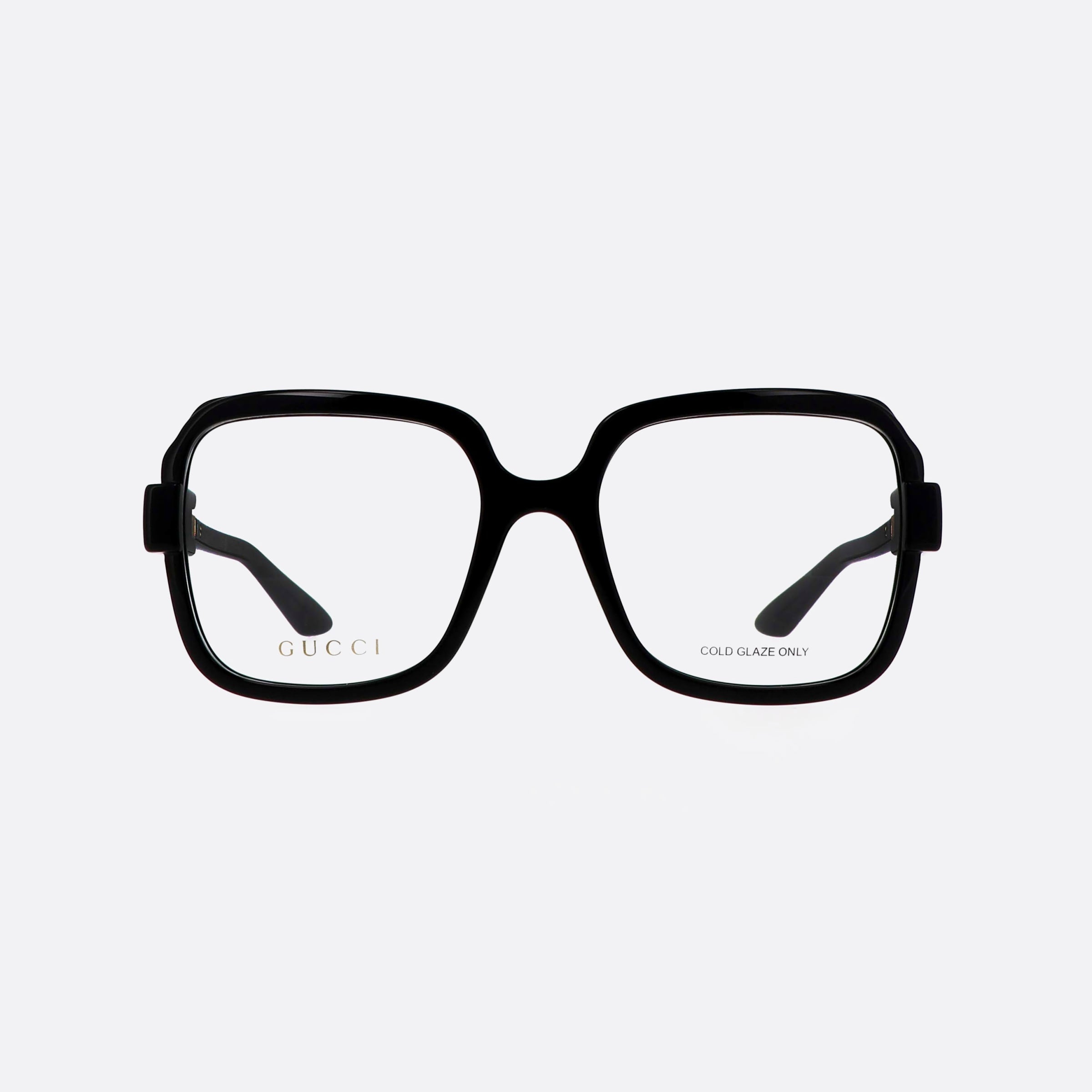 Gucci 55mm Lettering Black Squared Woman Eyeglasses - Side View