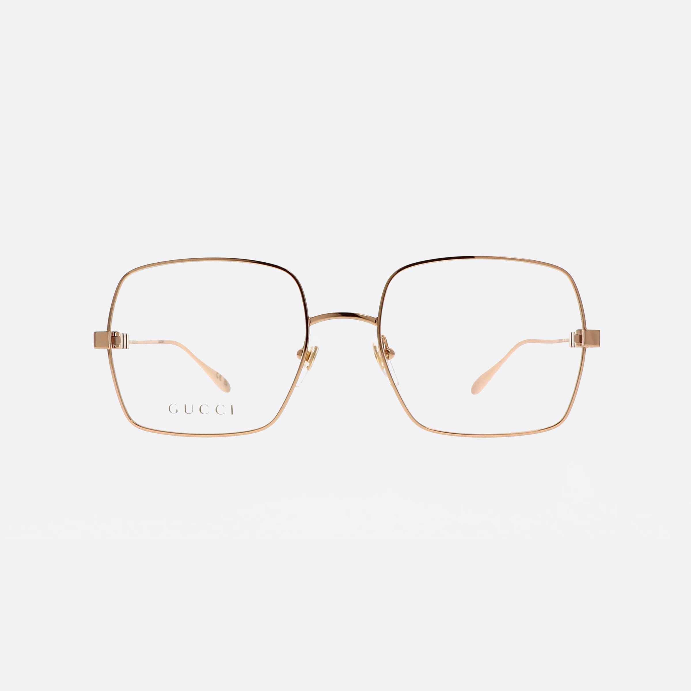 Gucci 55mm Lettering Gold Squared Woman Eyeglasses - Side View