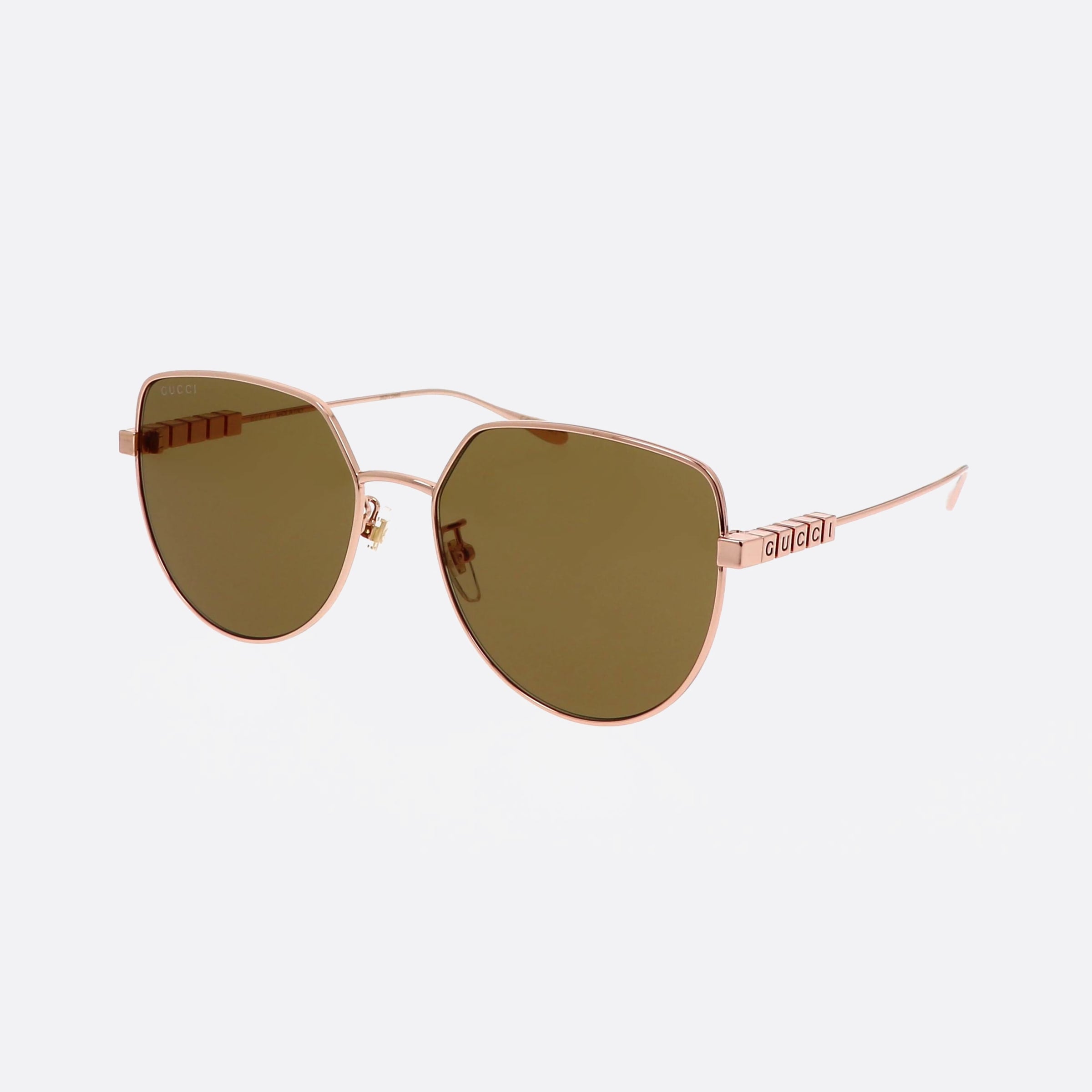 Gucci 58mm Lettering Gg1435sa Gold Geometric Woman Sunglasses - Main View