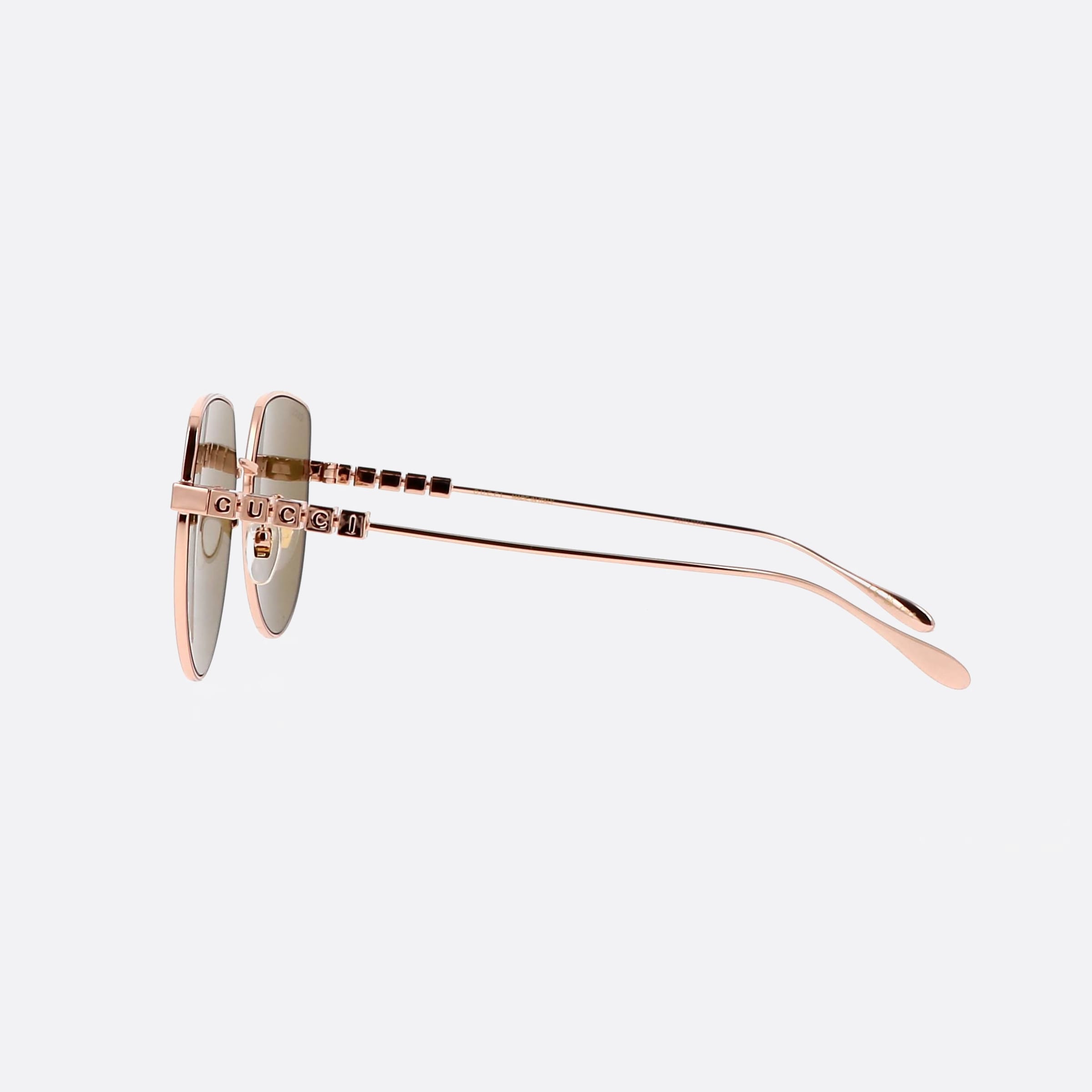 Gucci 58mm Lettering Gg1435sa Gold Geometric Woman Sunglasses - Detail View