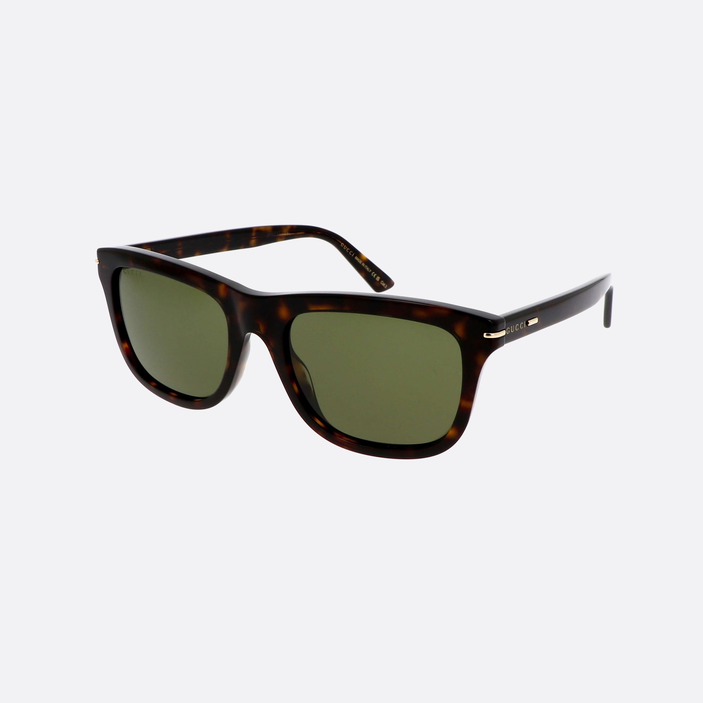 Gucci 55mm Lettering Havana Squared Man Sunglasses - Main View