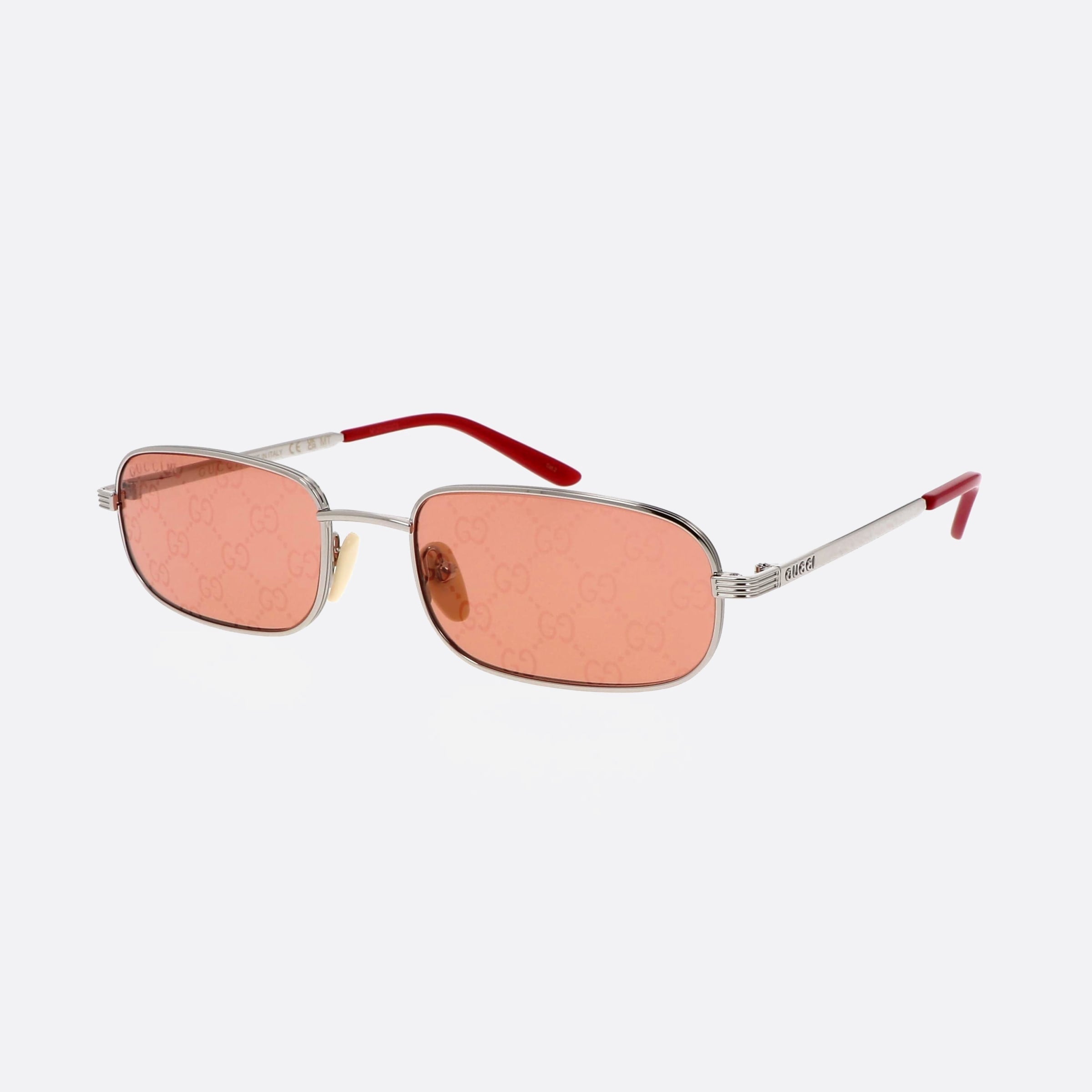 Gucci 57mm Lettering Nmk Silver Squared Men Sunglasses - Main View