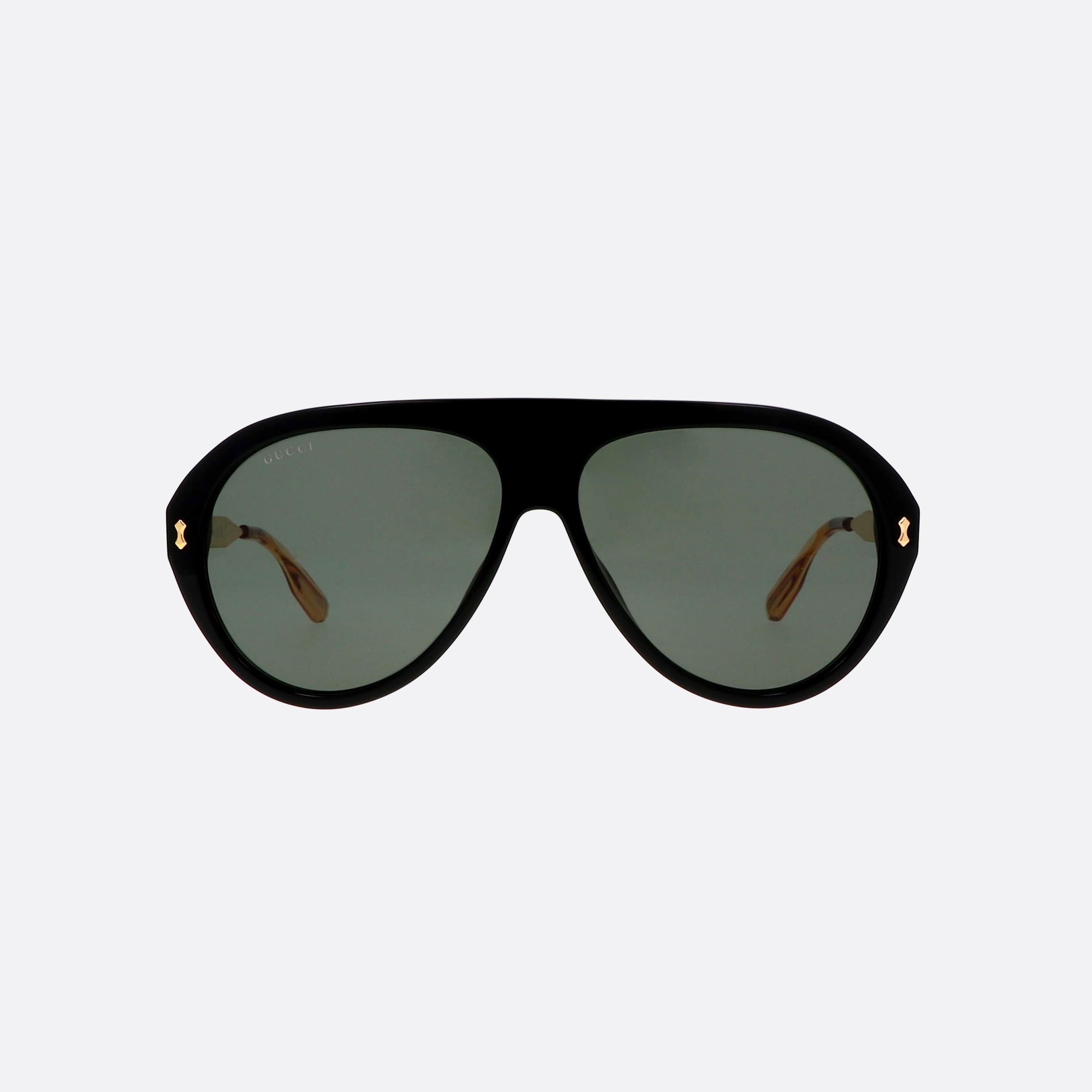 Gucci 61mm Lettering Gold Pilot Man Sunglasses - Side View