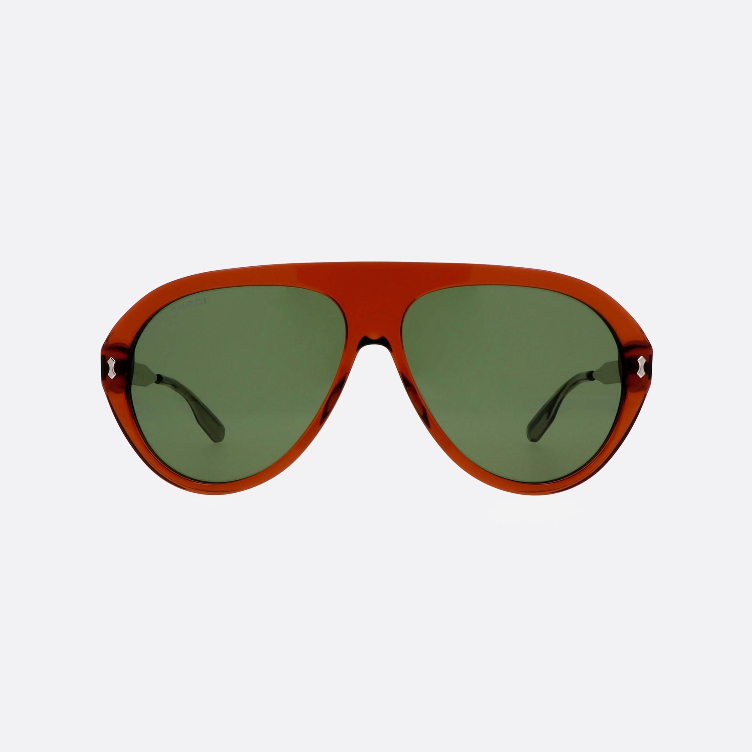 Gucci 61mm Lettering Gold Pilot Man Sunglasses - Side View