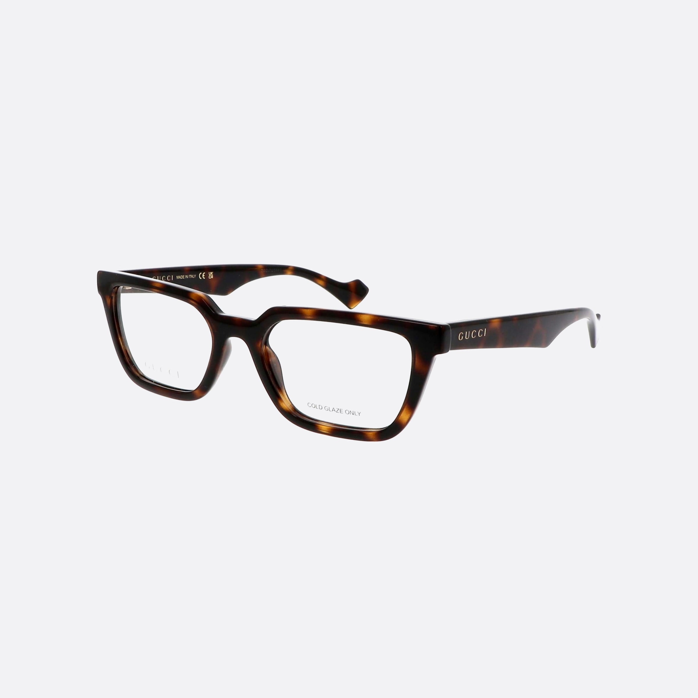 Gucci 54mm Lettering Tortoise Rectangle Man Eyeglasses - Main View
