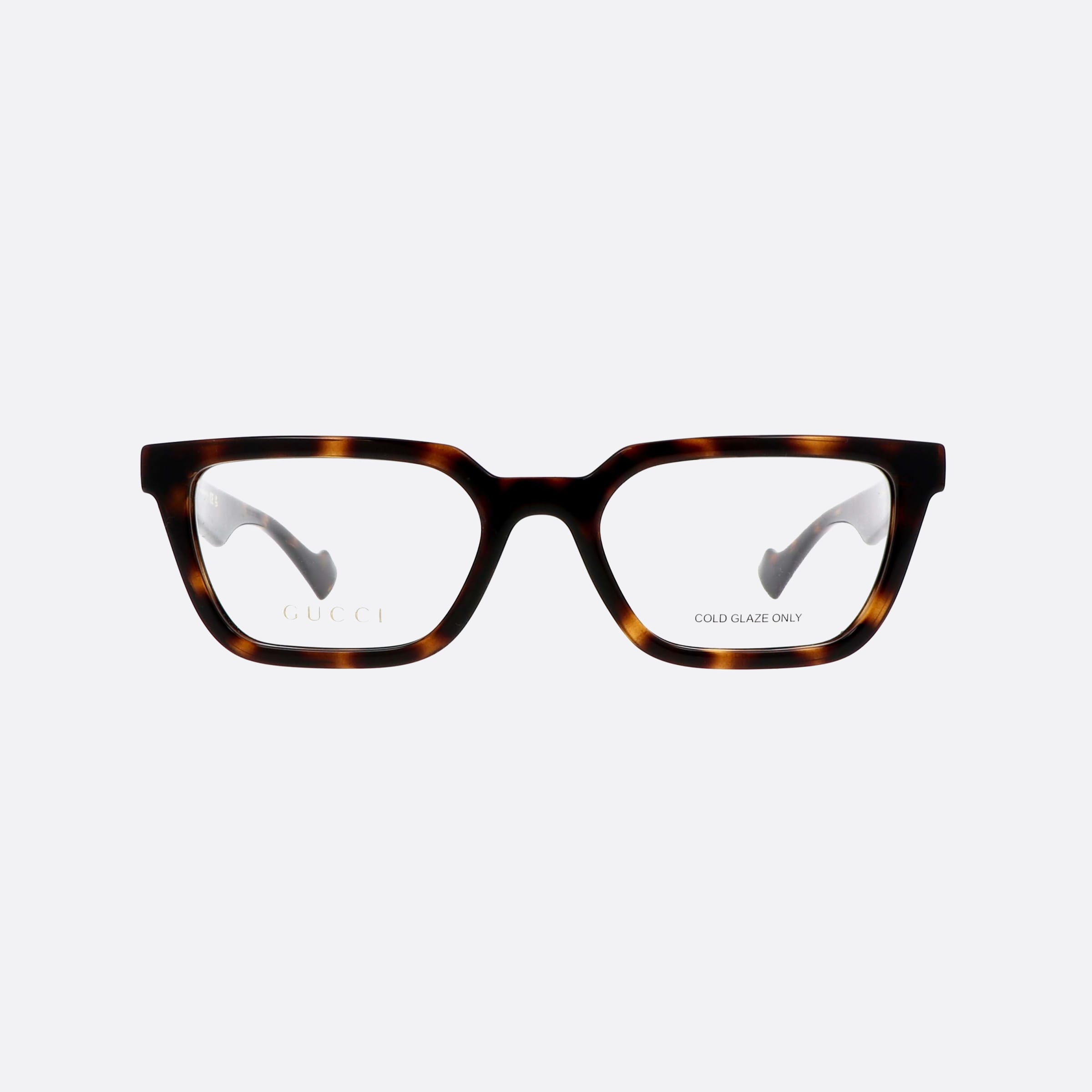 Gucci 54mm Lettering Tortoise Rectangle Man Eyeglasses - Side View