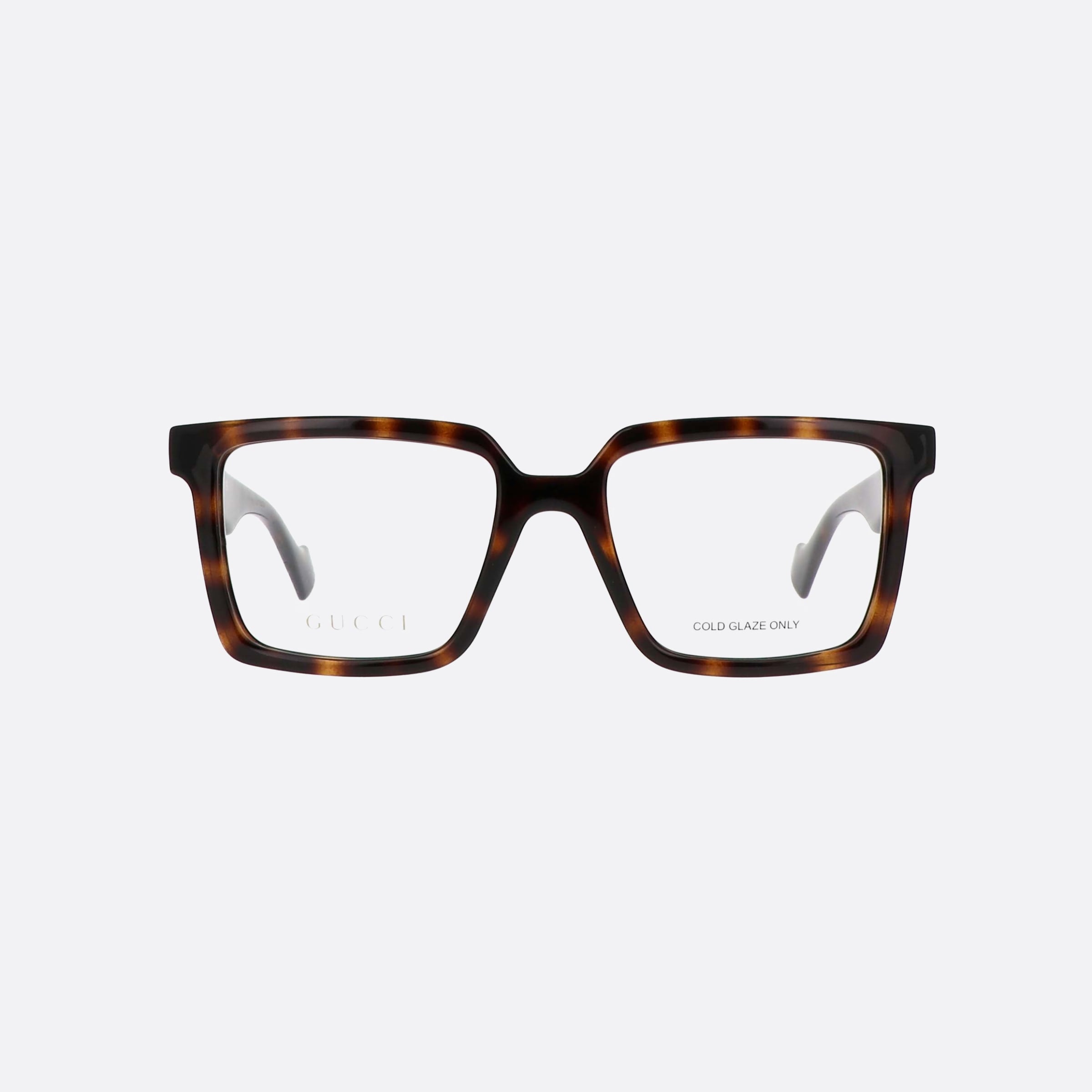 Gucci 52mm Lettering Tortoise Rectangle Men Eyeglasses - Side View