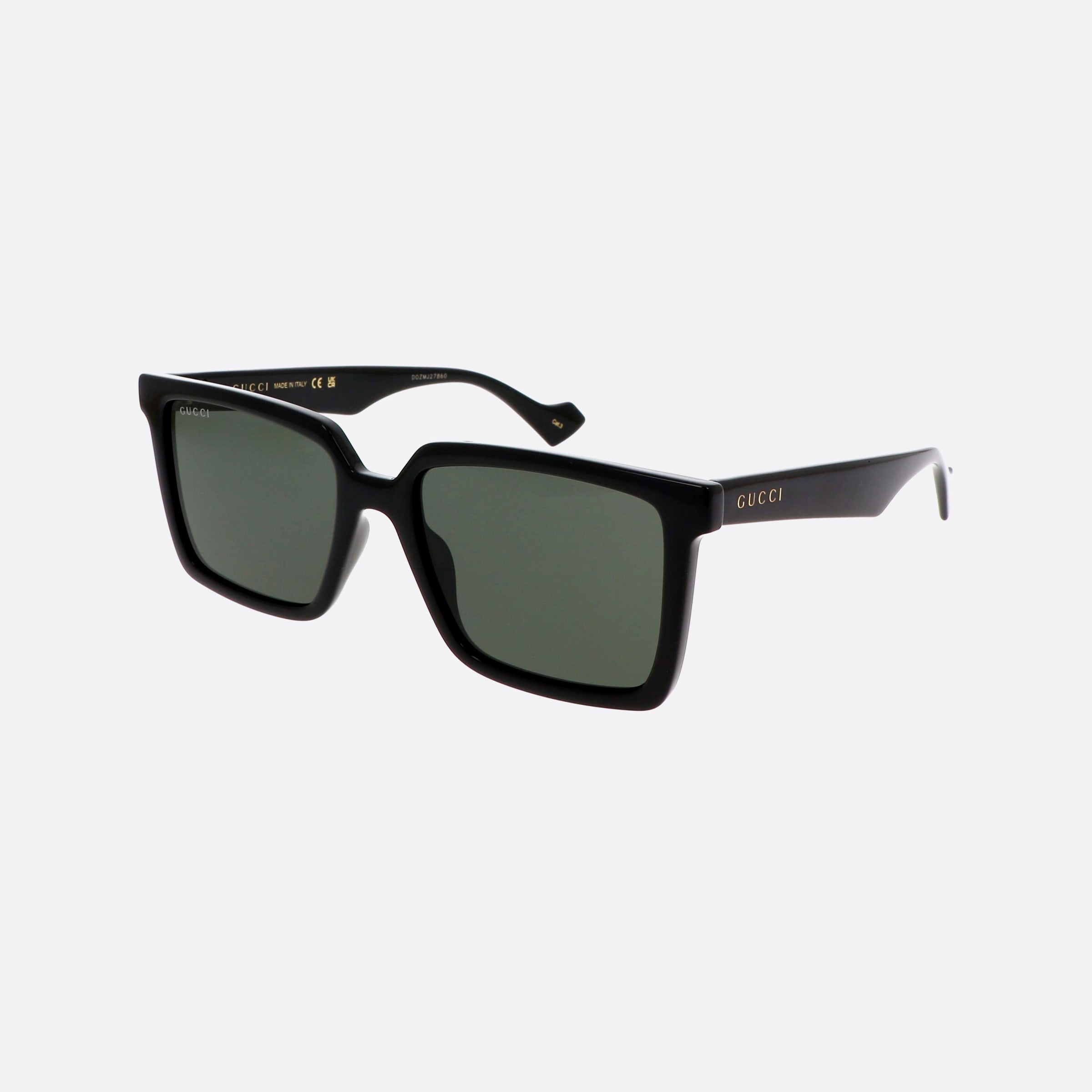 Gucci 55mm Lettering Black Squared Man Sunglasses - Main View
