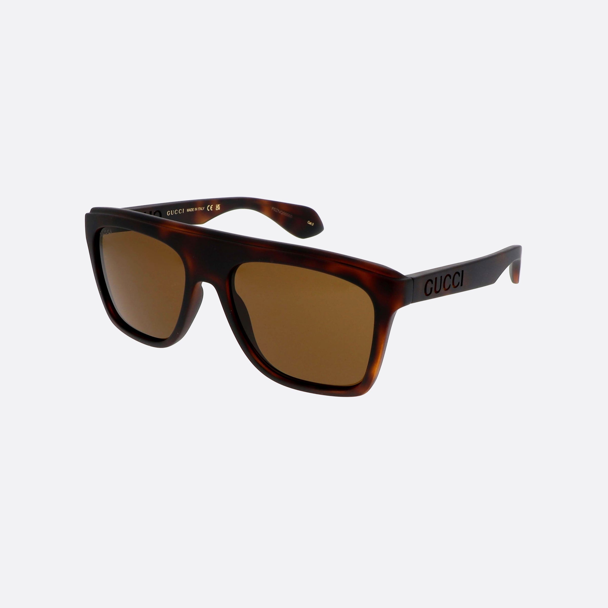 Gucci 57mm Lettering Bre Havana Squared Man Sunglasses - Main View