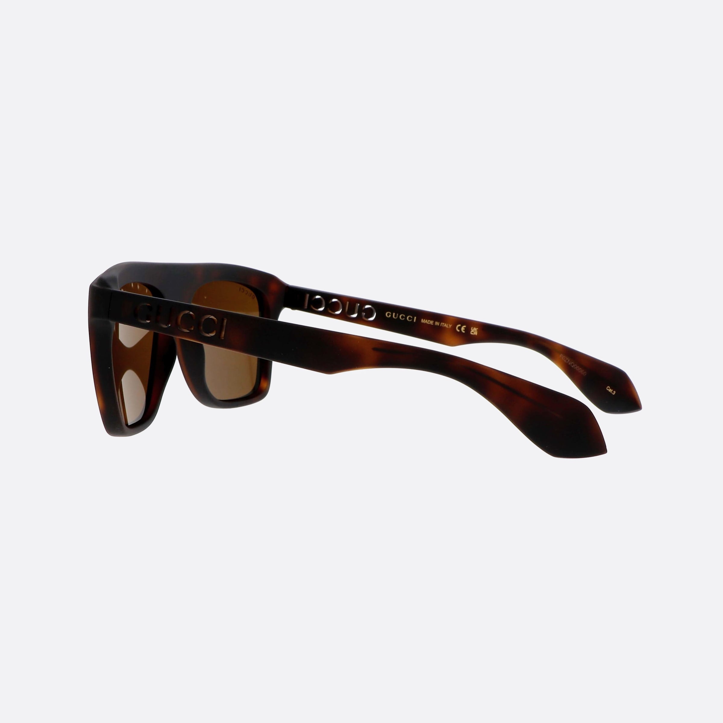 Gucci 57mm Lettering Bre Havana Squared Man Sunglasses - Detail View