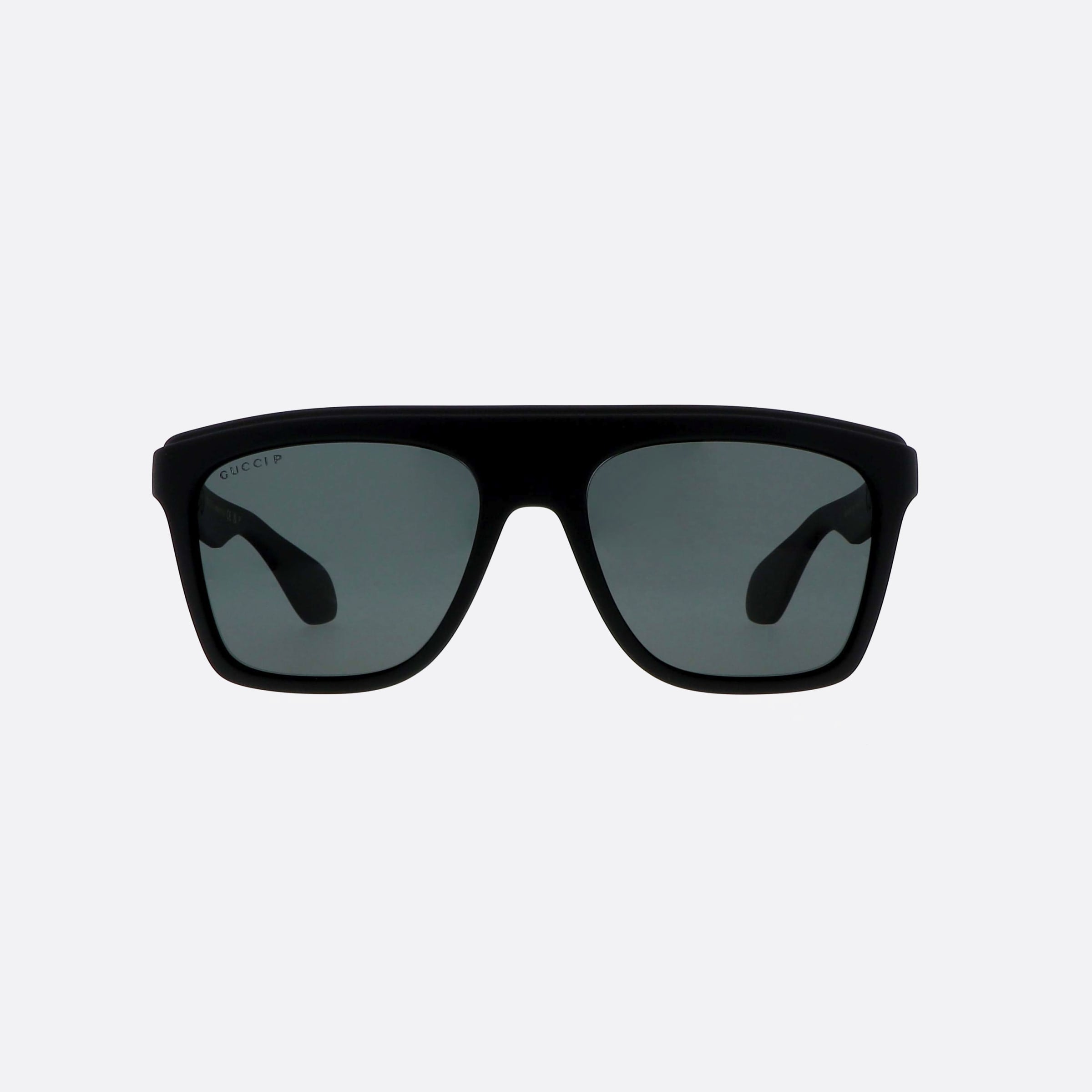Gucci 57mm Lettering Black Squared Polarized Man Sunglasses - Side View